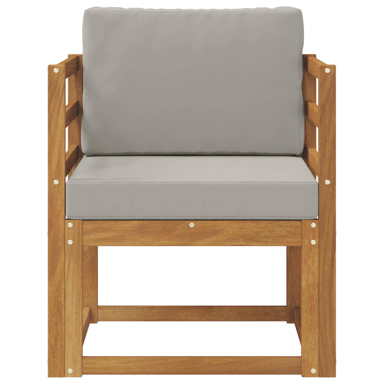 vidaXL Outdoor-Sofa Massives Akazienholz und Polyester