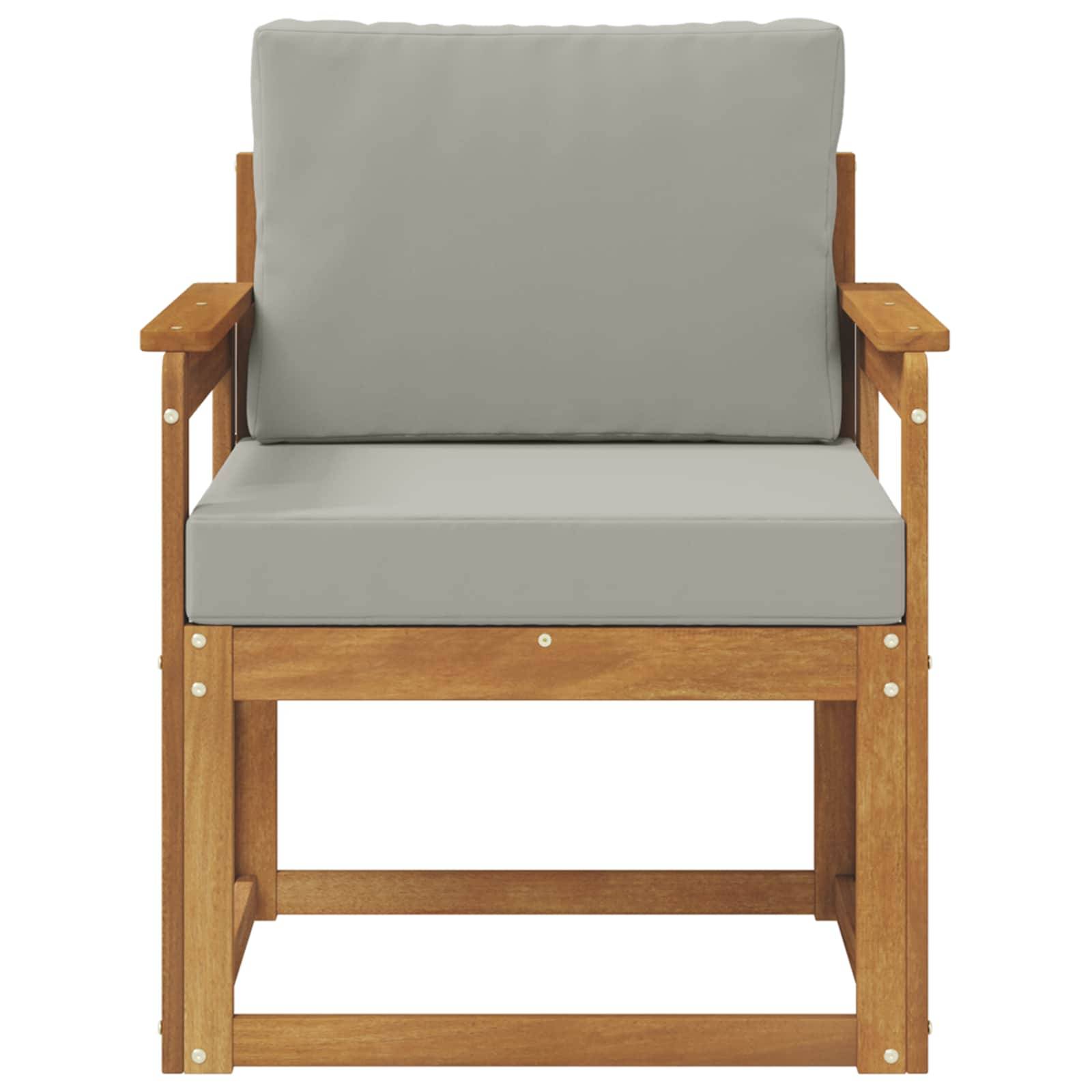 vidaXL Outdoor-Sofa Massives Akazienholz und Polyester