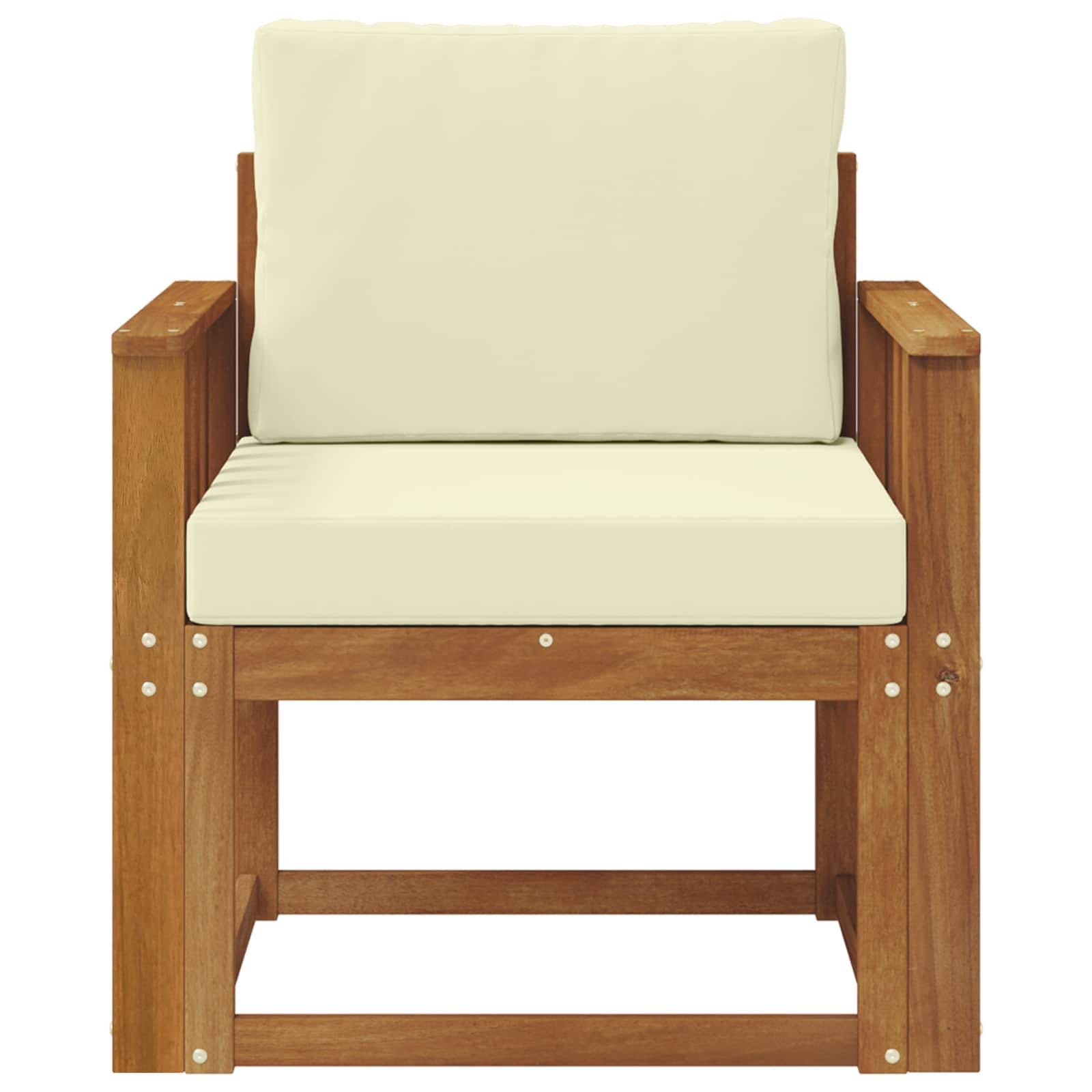 vidaXL Outdoor-Sofa Massives Akazienholz und Polyester Natur