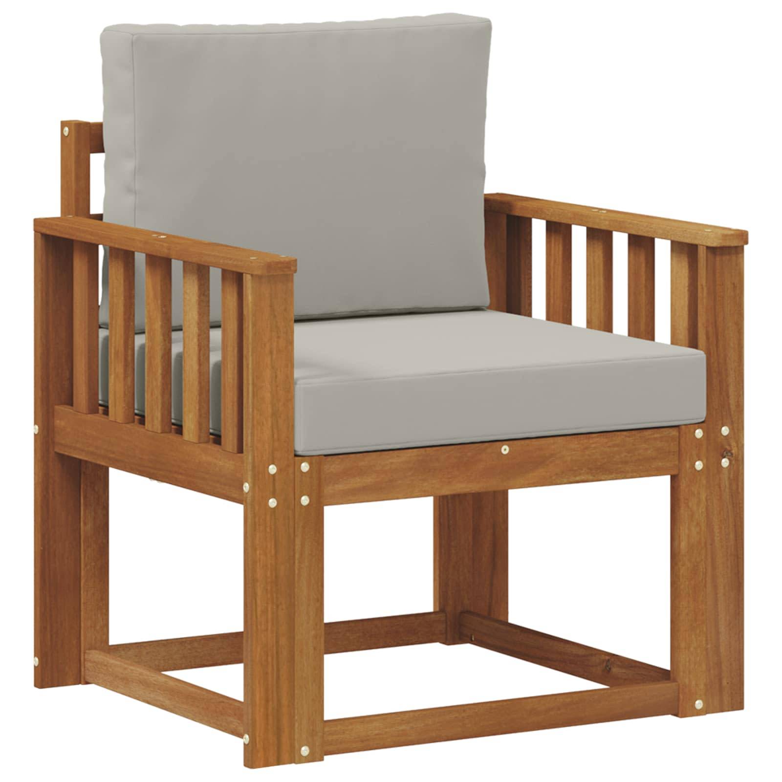 vidaXL Outdoor-Sofa Massives Akazienholz und Polyester