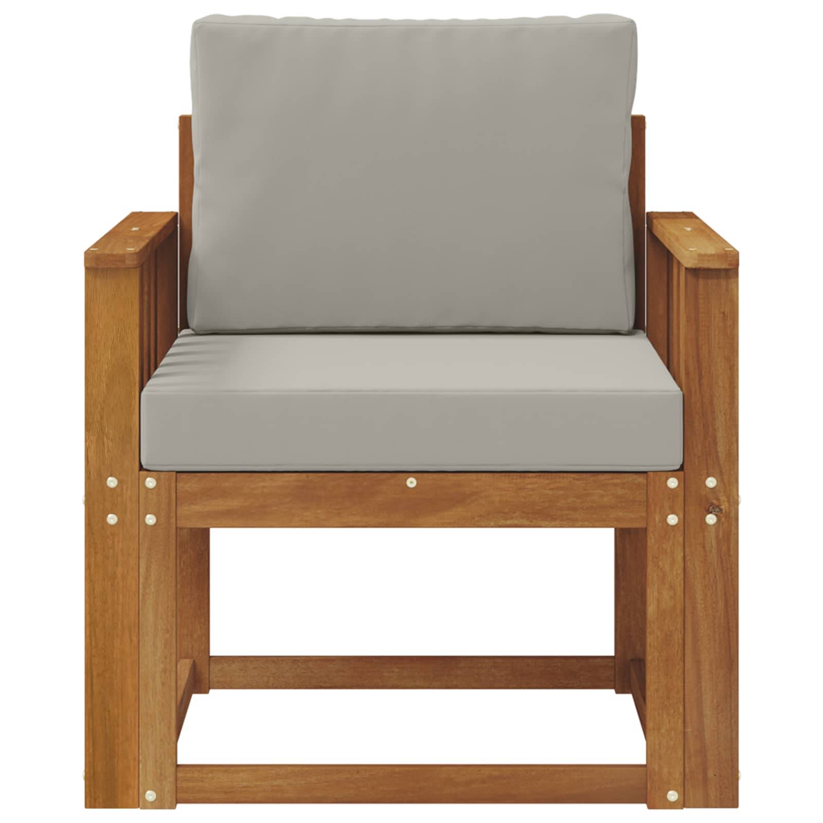vidaXL Outdoor-Sofa Massives Akazienholz und Polyester