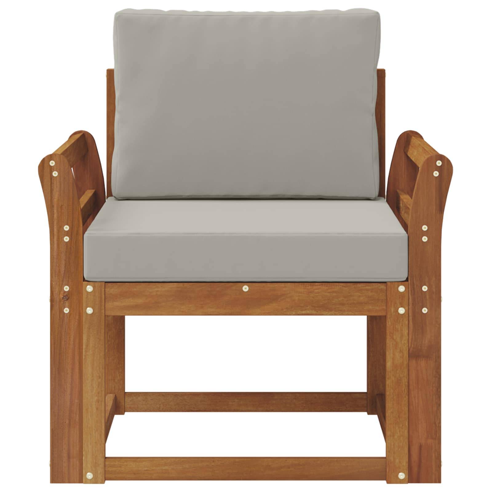 vidaXL Outdoor-Sofa Massives Akazienholz und Polyester
