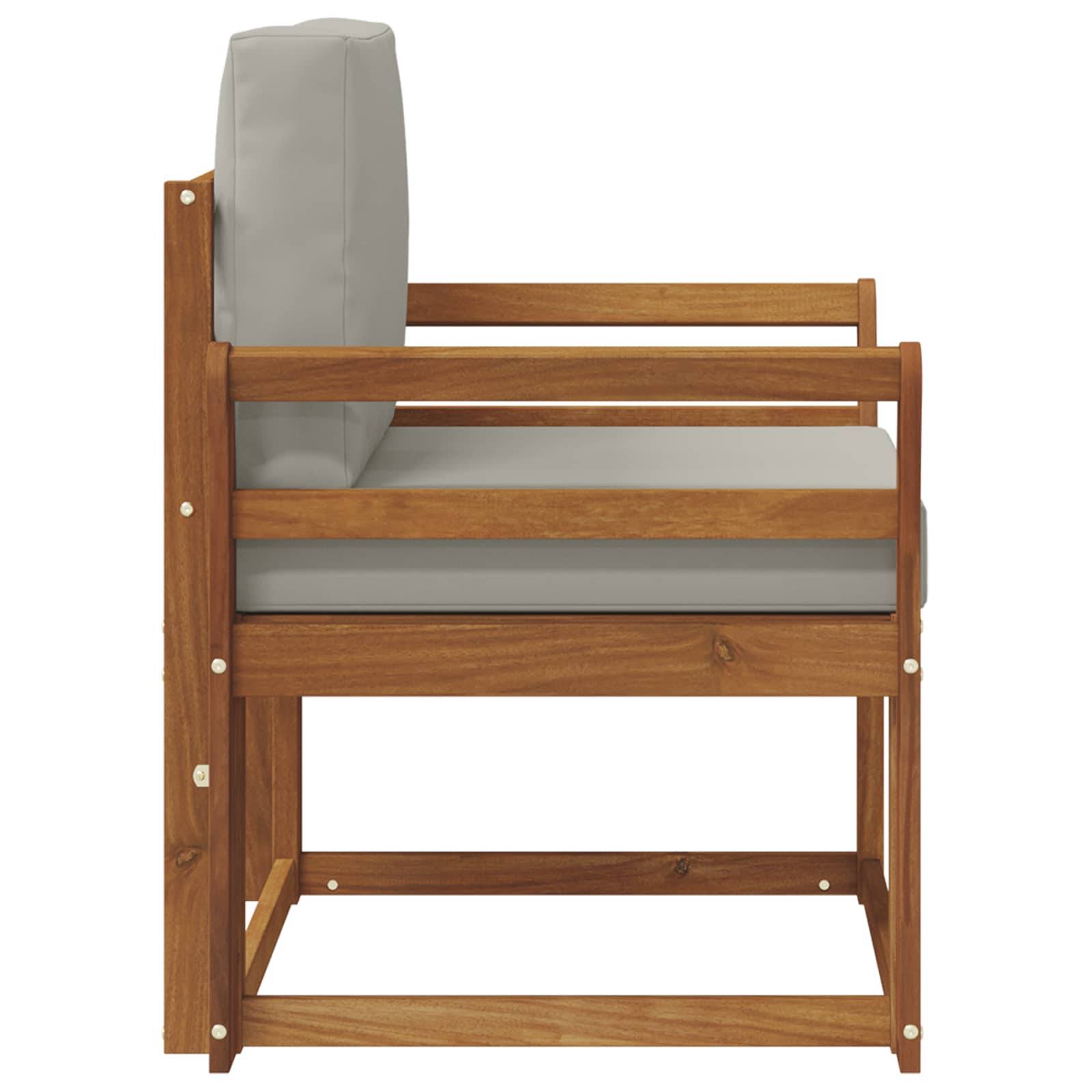 vidaXL Outdoor-Sofa Massives Akazienholz und Polyester