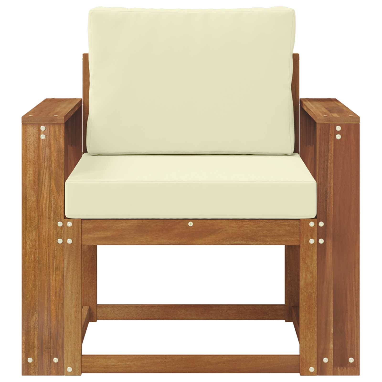 vidaXL Outdoor-Sofa Massives Akazienholz und Polyester Natur