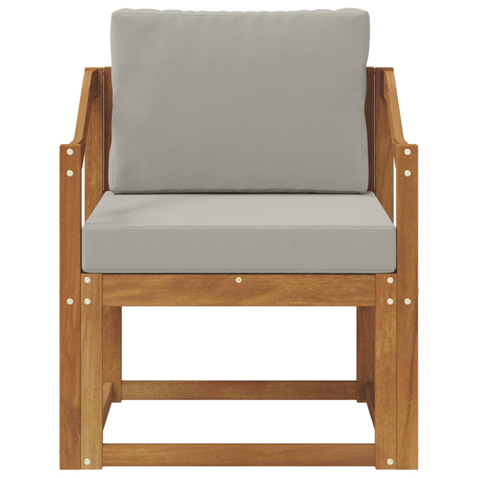 vidaXL Outdoor-Sofa Massives Akazienholz und Polyester