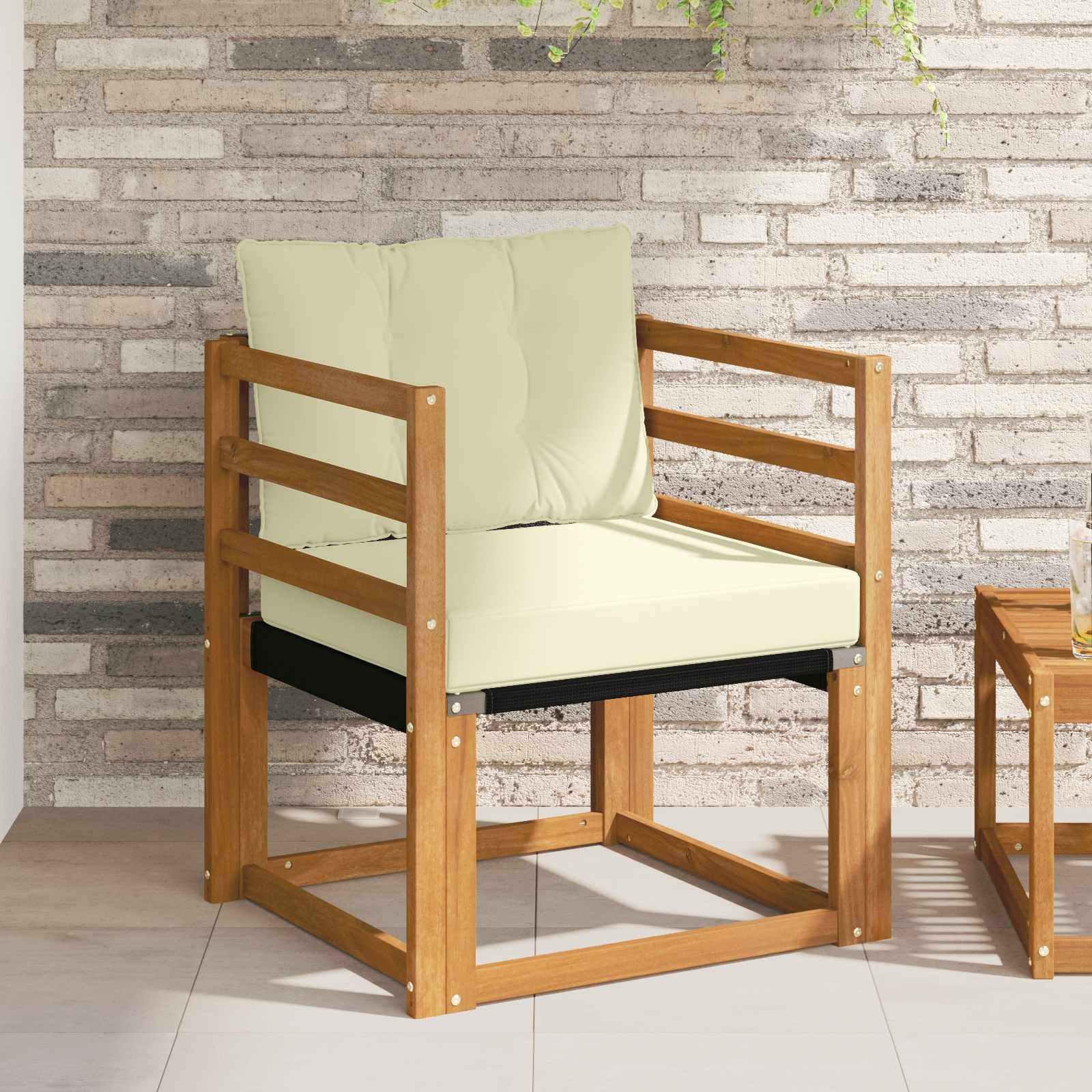 vidaXL Outdoor-Sofagarnitur Massives Akazienholz und Textilene