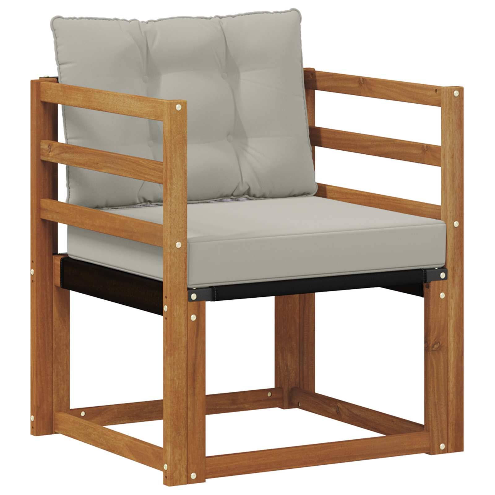 vidaXL Outdoor-Sofa Massives Akazienholz und Textilene