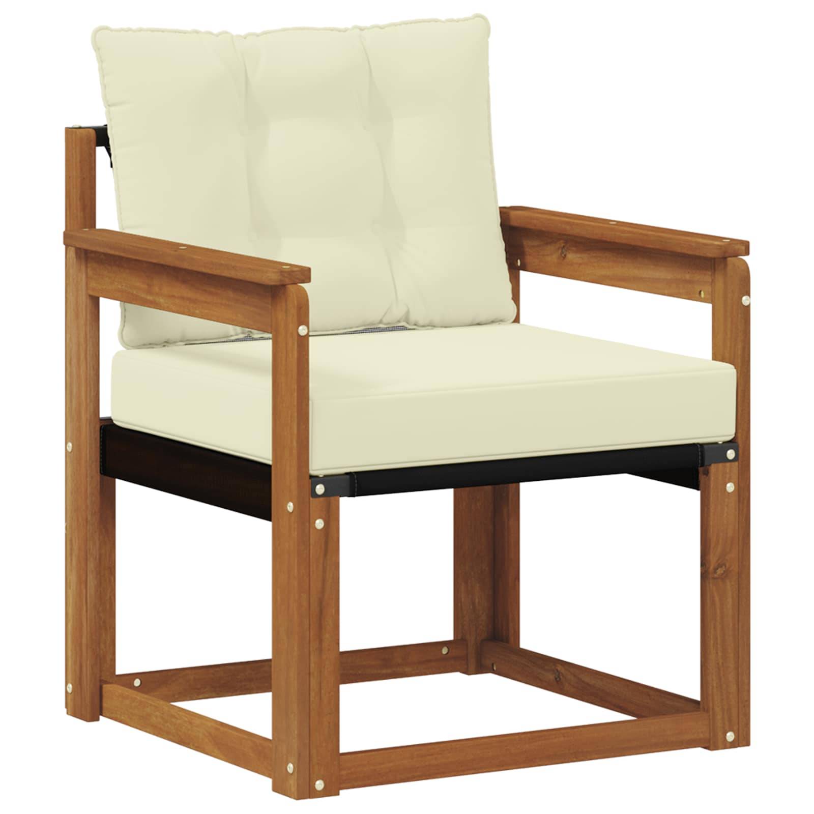 vidaXL Outdoor-Sofagarnitur Massives Akazienholz und Textilene