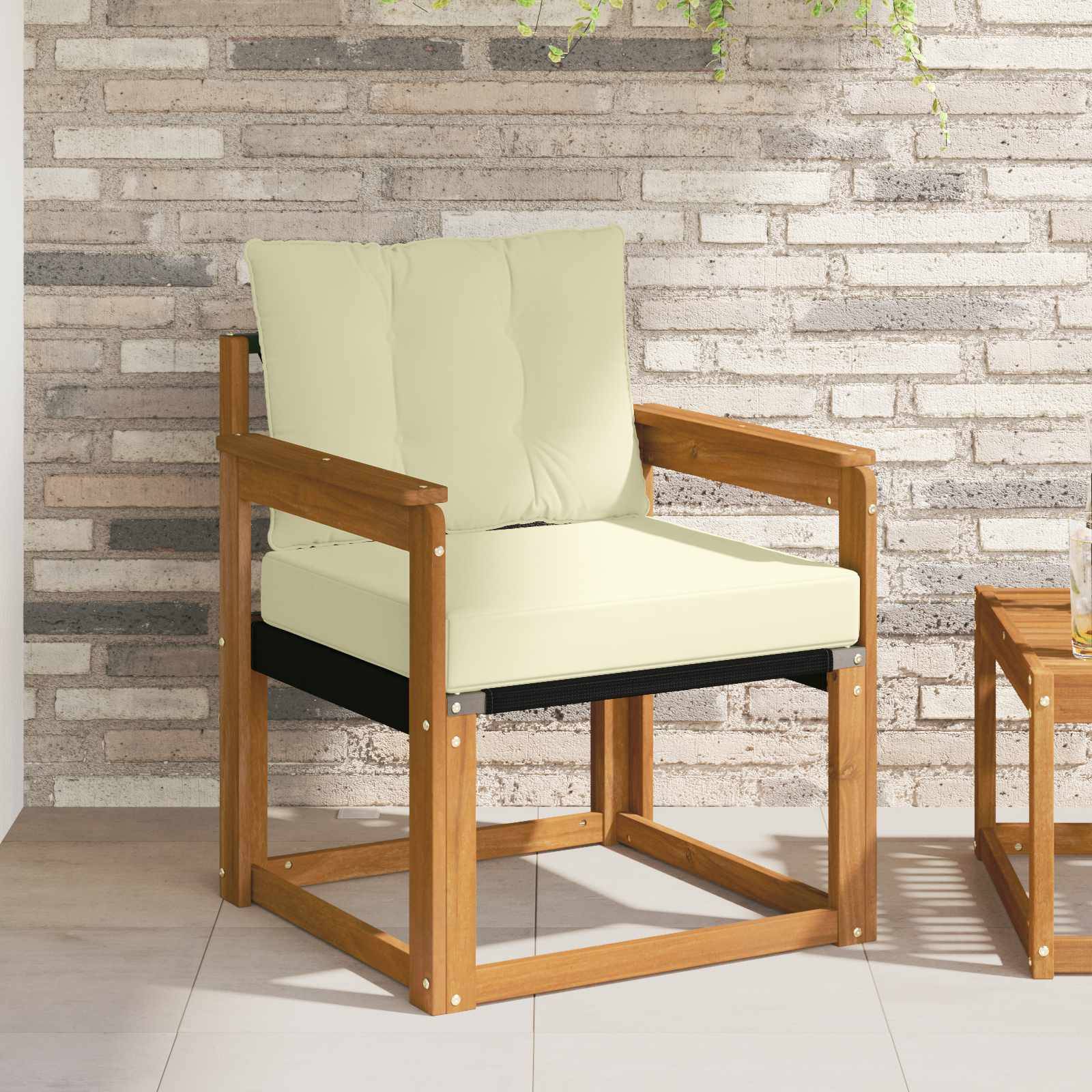 vidaXL Outdoor-Sofagarnitur Massives Akazienholz und Textilene