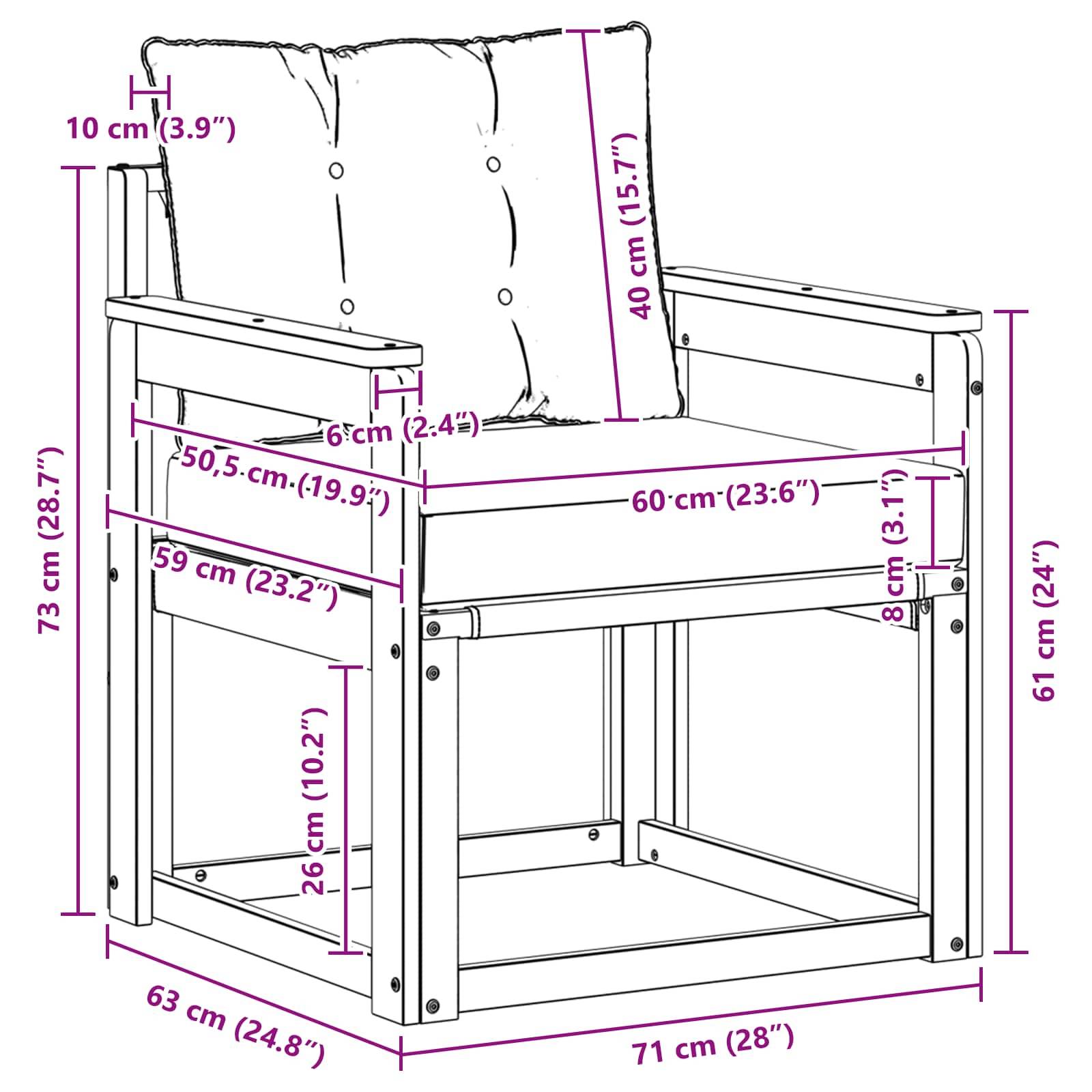 vidaXL 2 Stück Outdoor-Sofagarnitur Massives Akazienholz und Textilene