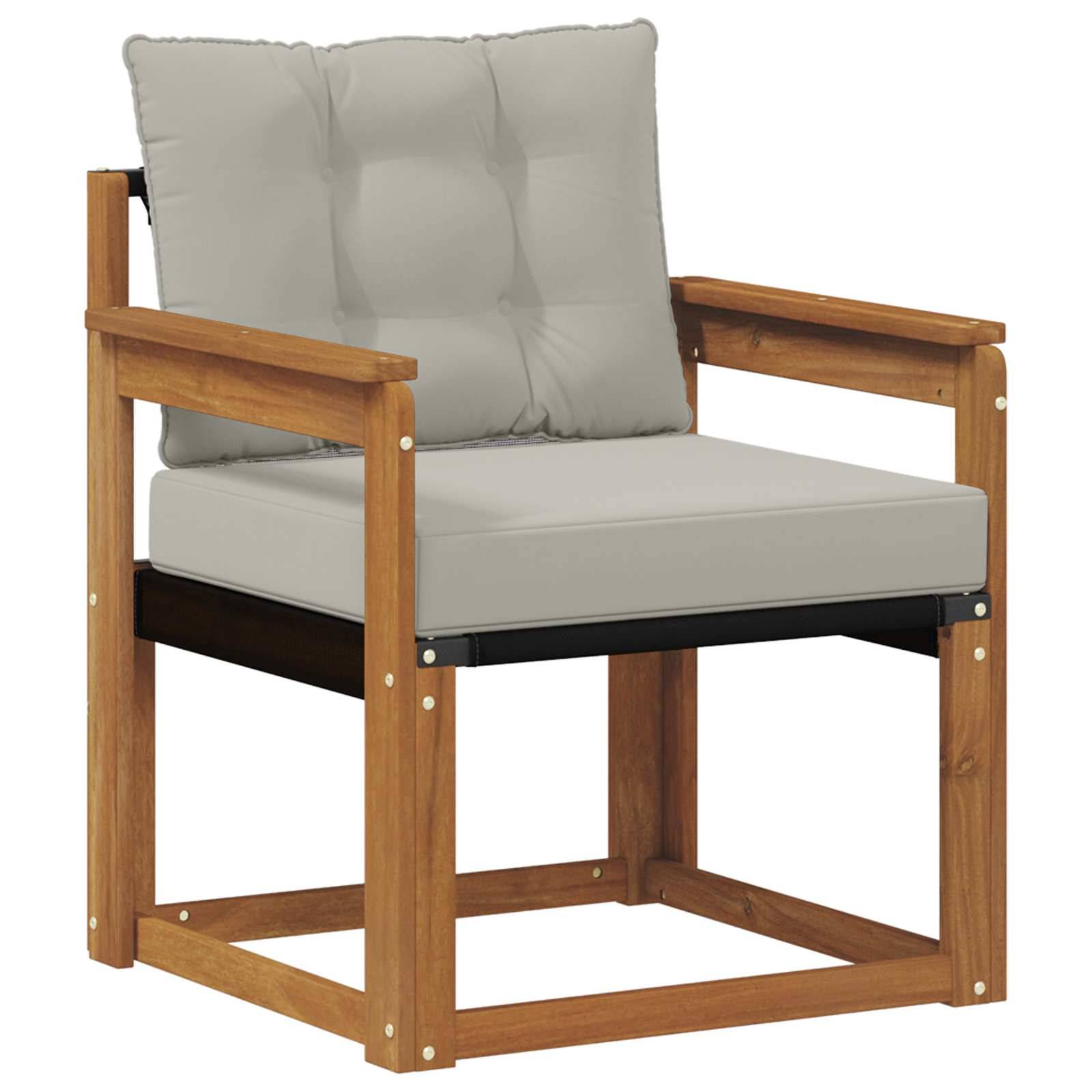 vidaXL Outdoor-Sofa Massives Akazienholz und Textilene