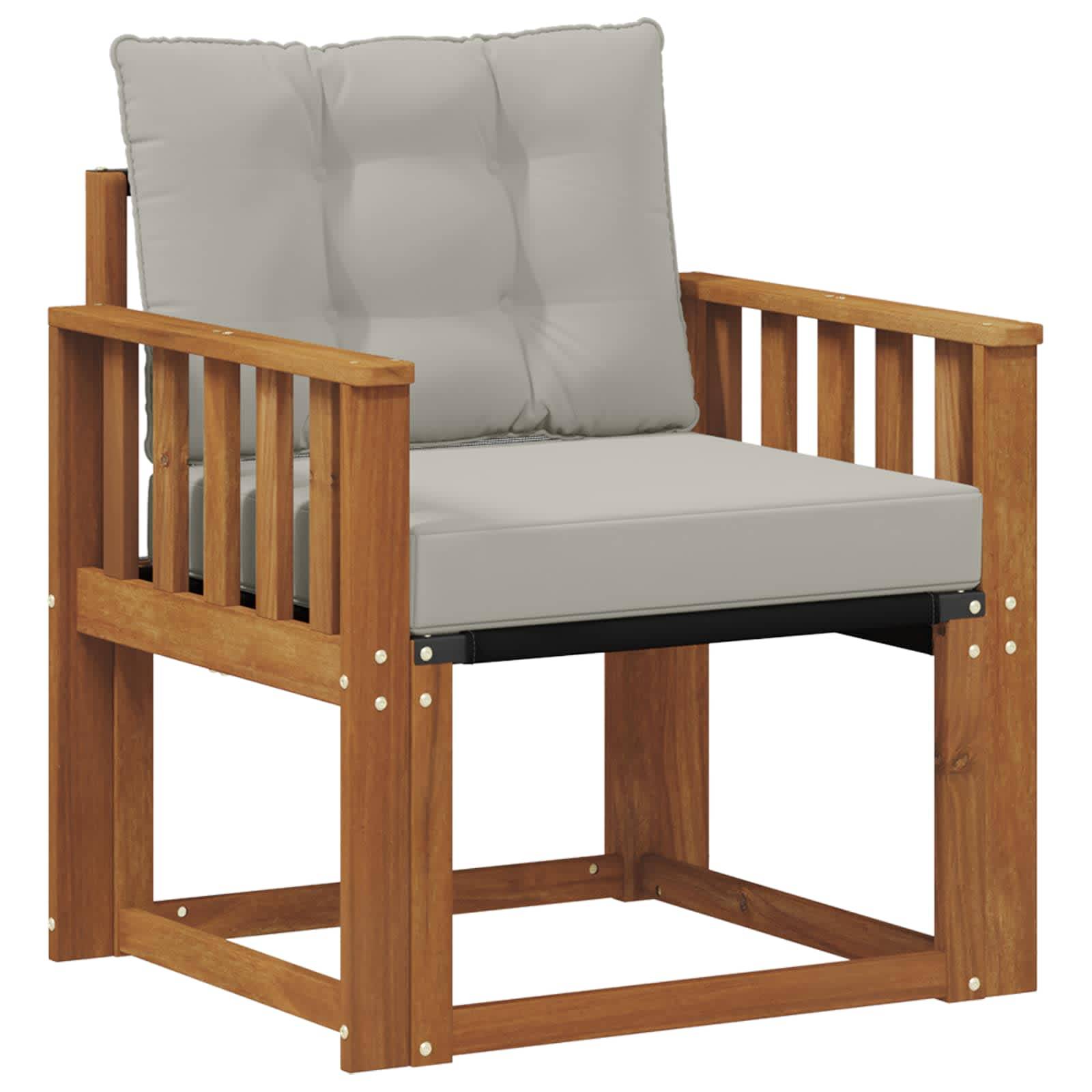 vidaXL Outdoor-Sofa Massives Akazienholz und Textilene