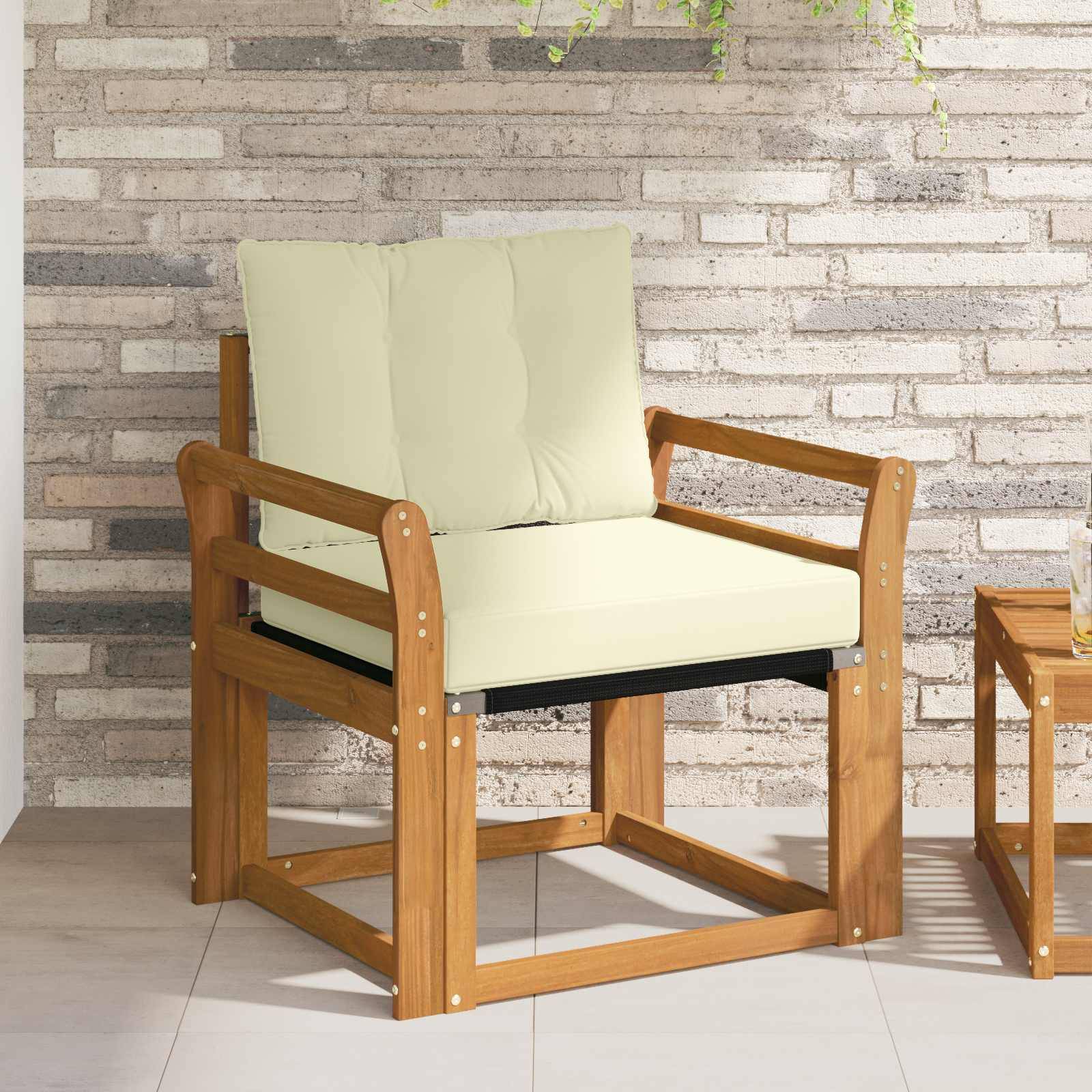 vidaXL Outdoor-Sofagarnitur Massives Akazienholz und Textilene