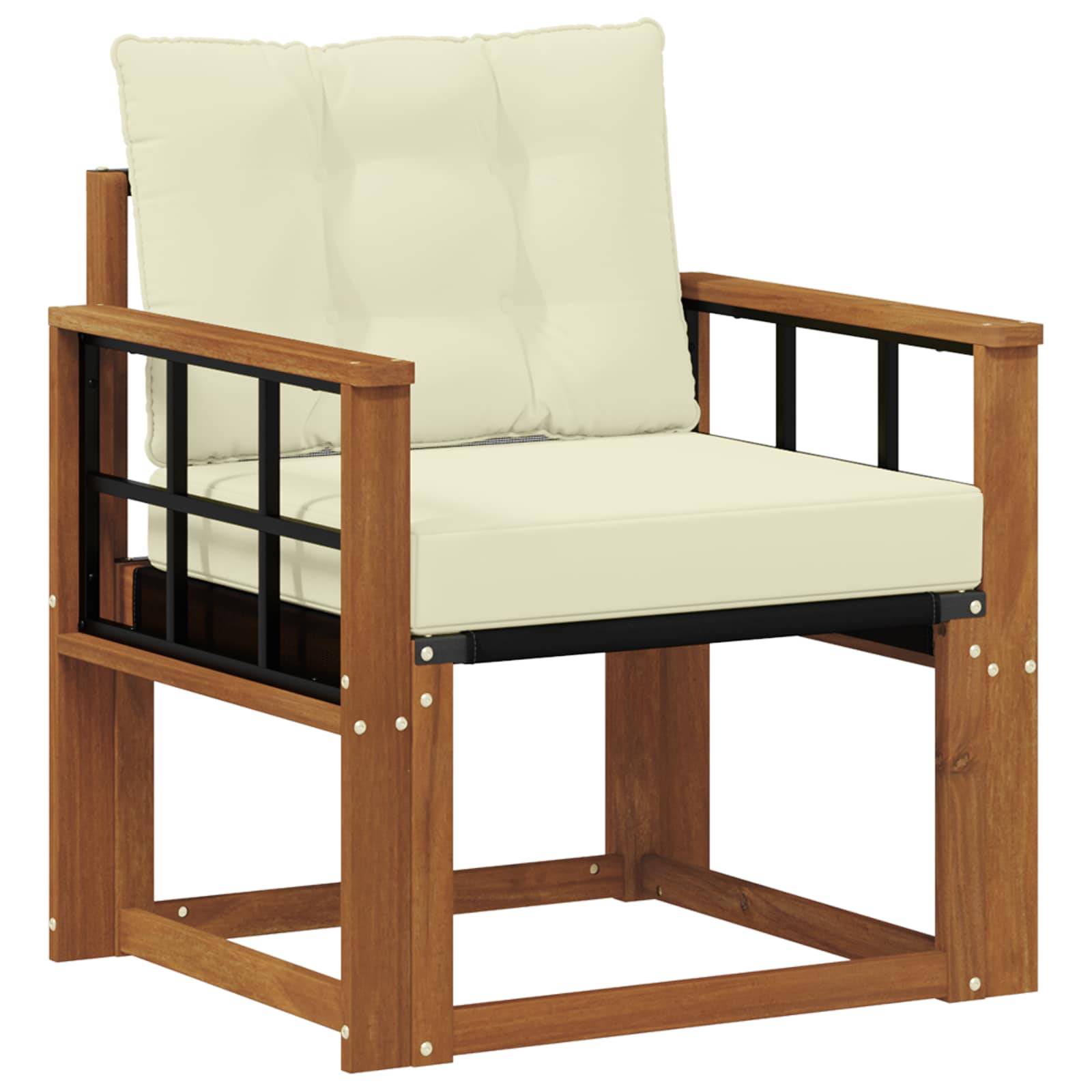vidaXL Outdoor-Sofagarnitur Massives Akazienholz und Textilene