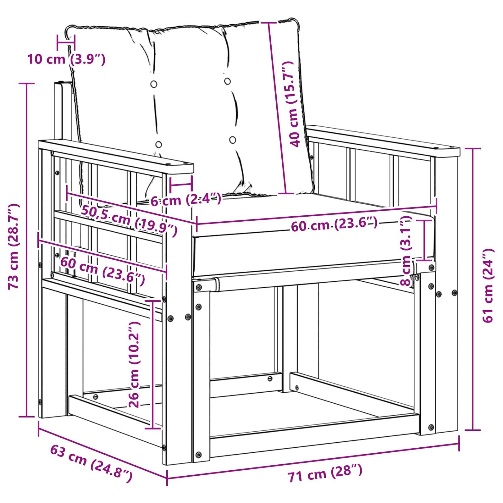 vidaXL 2 Stück Outdoor-Sofagarnitur Massives Akazienholz und Textilene