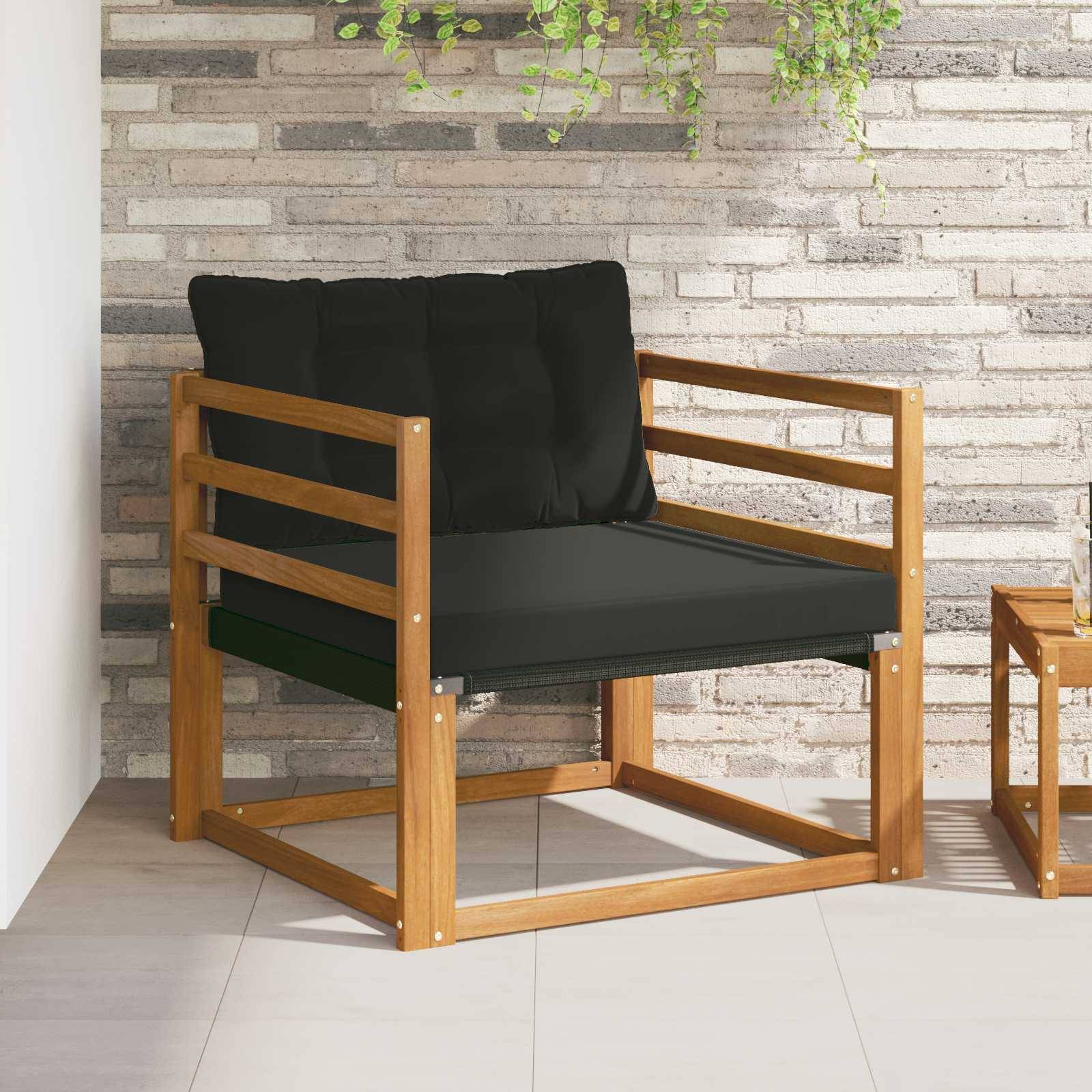 vidaXL Outdoor-Sofagarnitur Massives Akazienholz und Textilene Natur