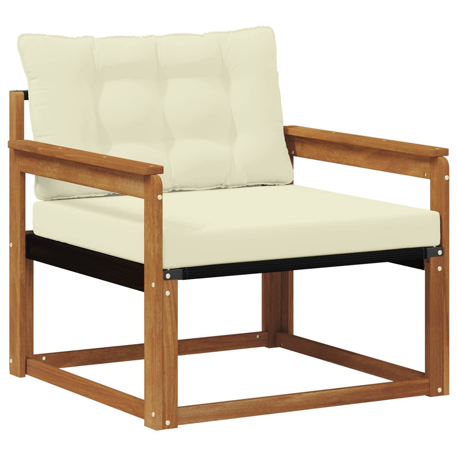 vidaXL Outdoor-Sofagarnitur Massives Akazienholz und Textilene Natur