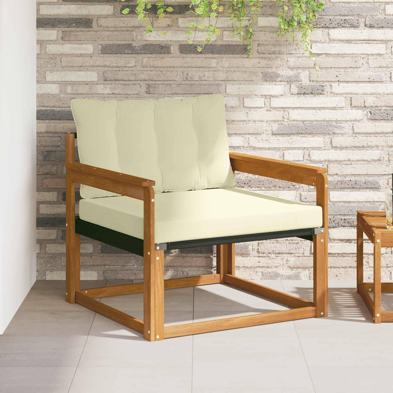 vidaXL Outdoor-Sofagarnitur Massives Akazienholz und Textilene Natur