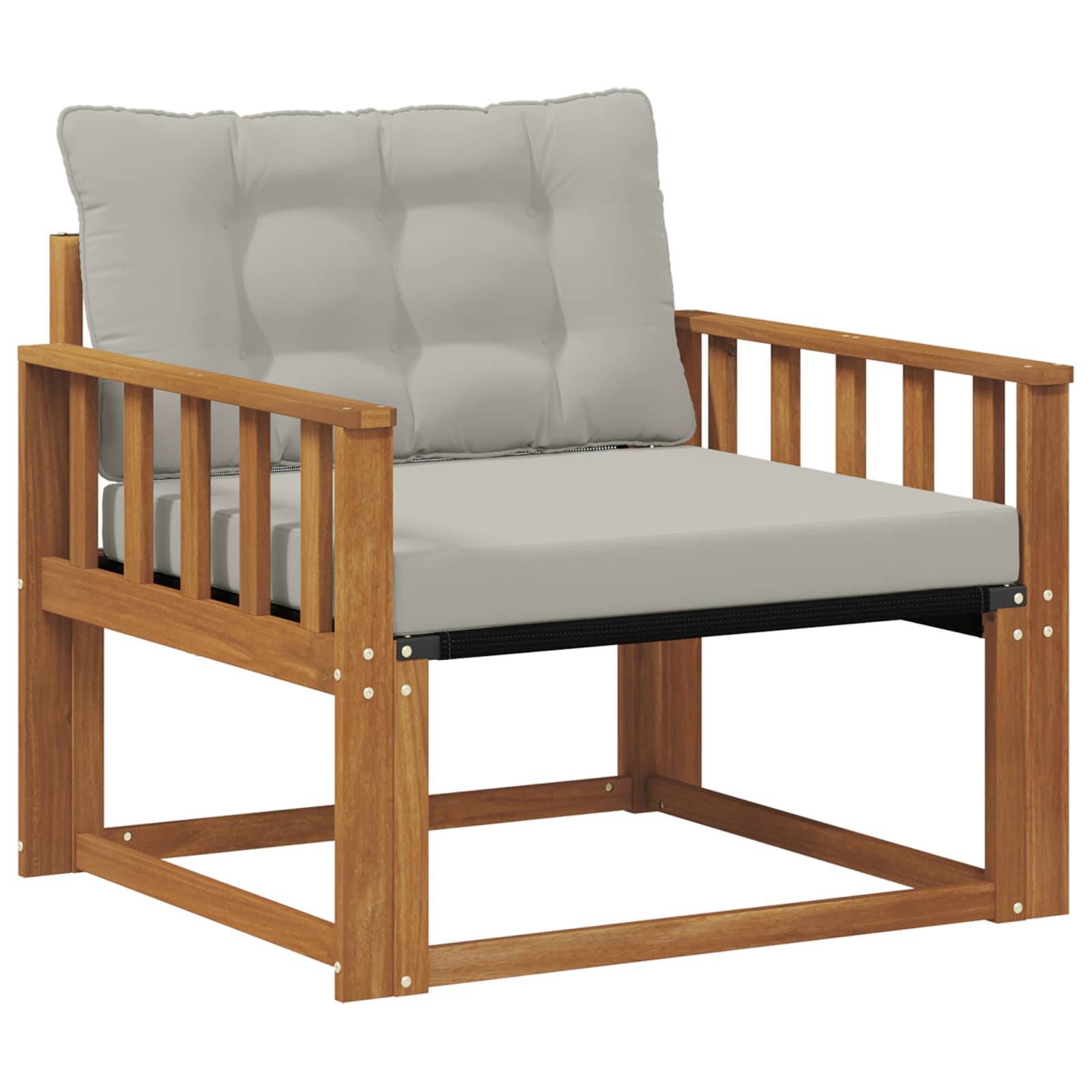 vidaXL Outdoor-Sofagarnitur Massives Akazienholz und Textilene Natur