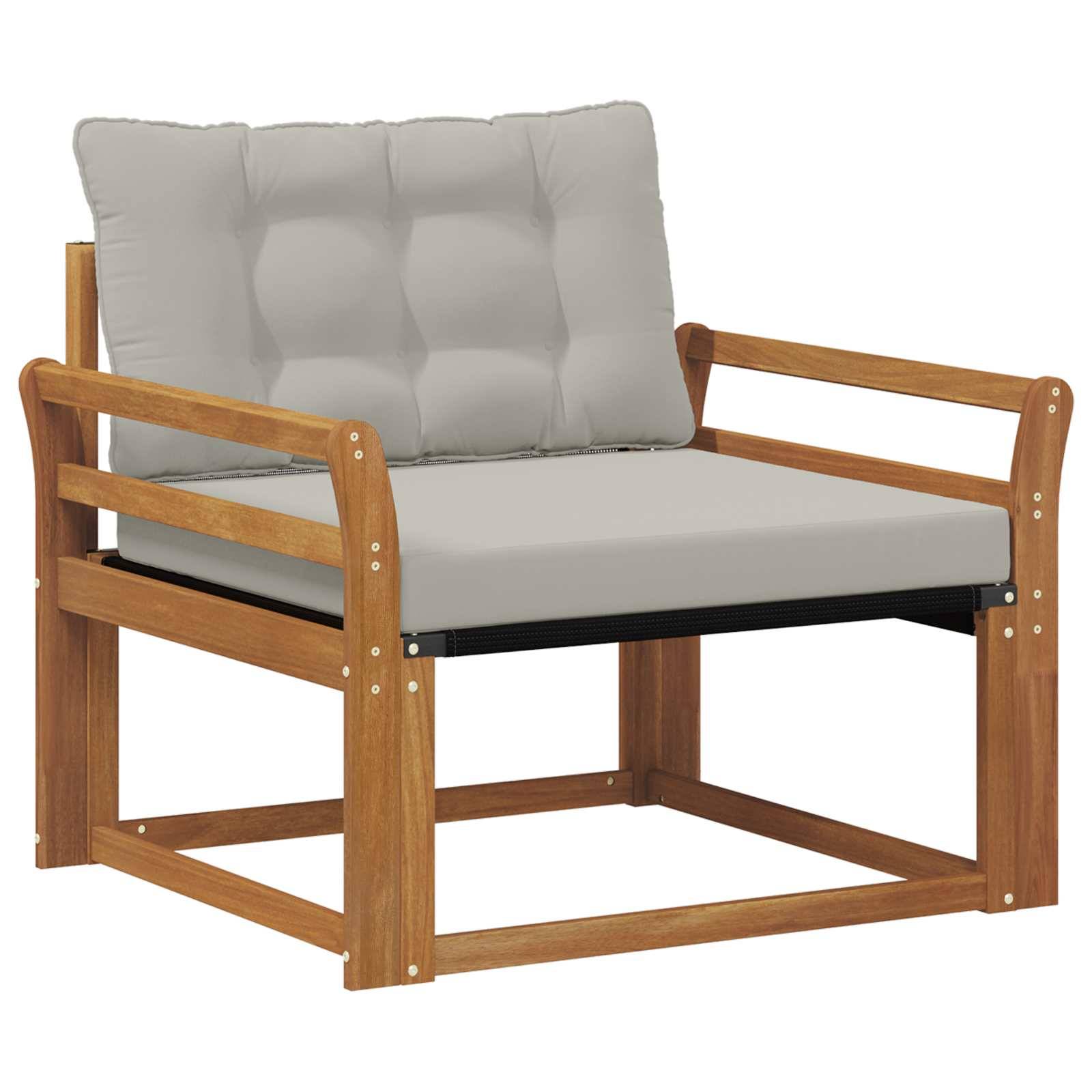 vidaXL Outdoor-Sofagarnitur Massives Akazienholz und Textilene Natur