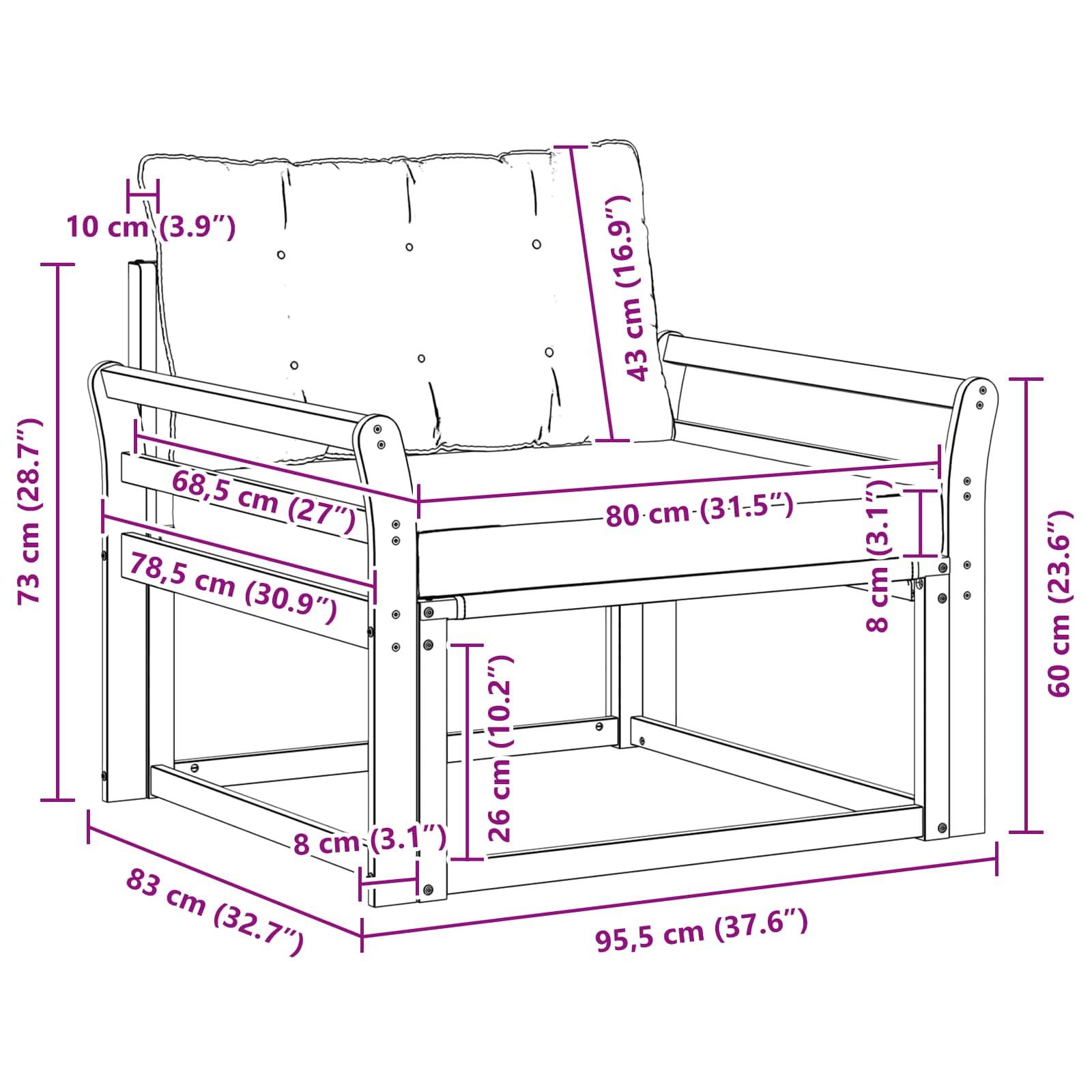 vidaXL Outdoor-Sofagarnitur Massives Akazienholz und Textilene Natur