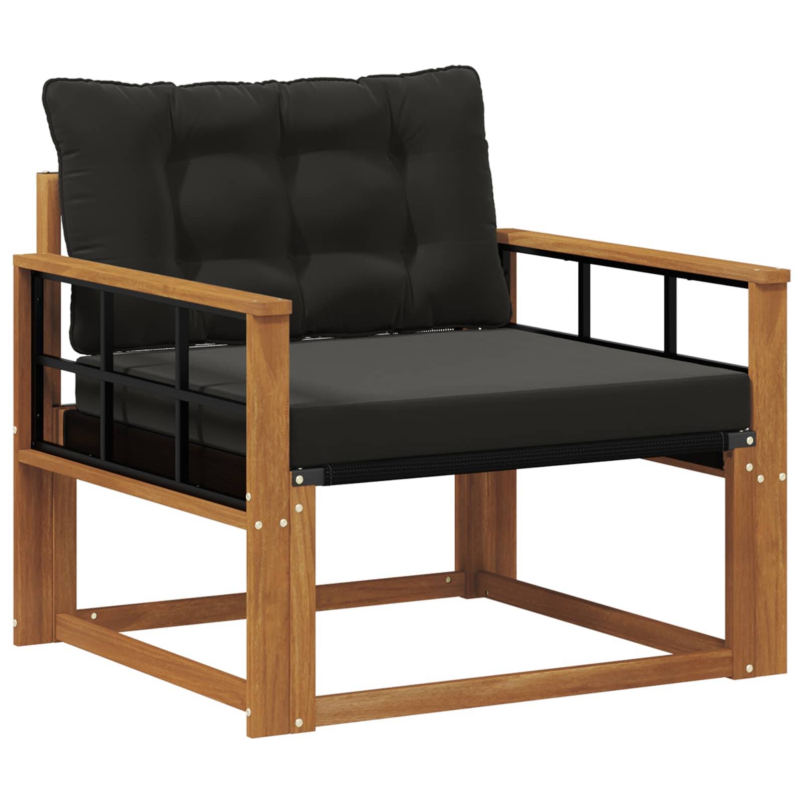 vidaXL Outdoor-Sofagarnitur Massives Akazienholz und Textilene Natur