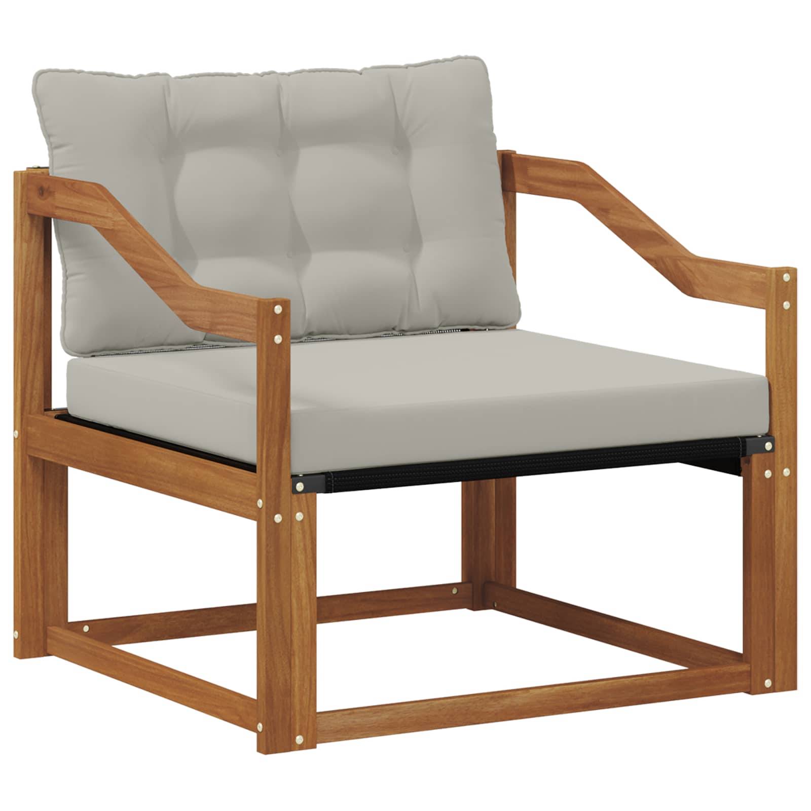 vidaXL Outdoor-Sofagarnitur Massives Akazienholz und Textilene Natur