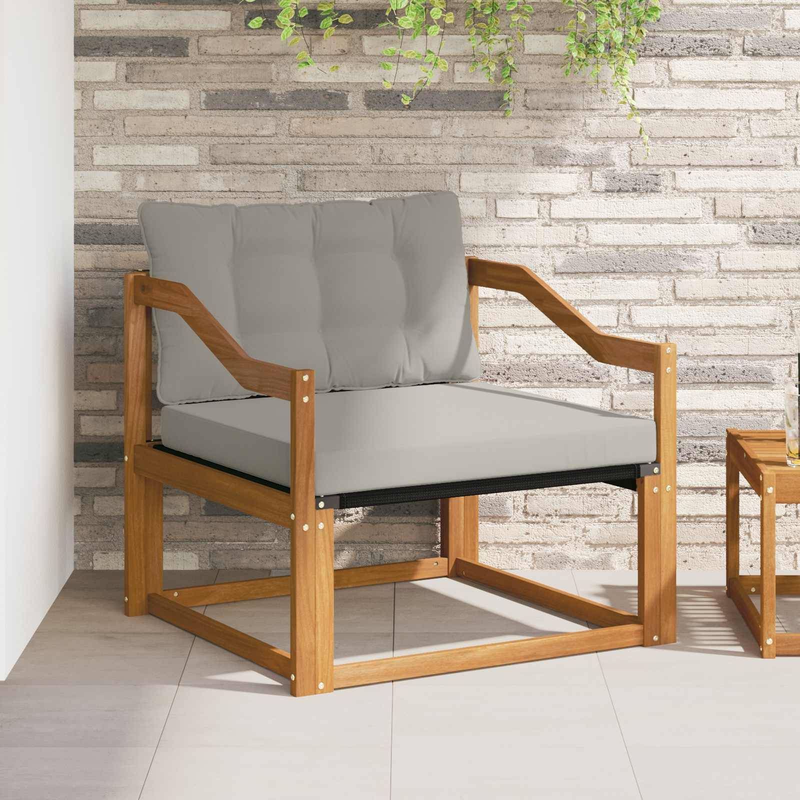 vidaXL Outdoor-Sofagarnitur Massives Akazienholz und Textilene Natur
