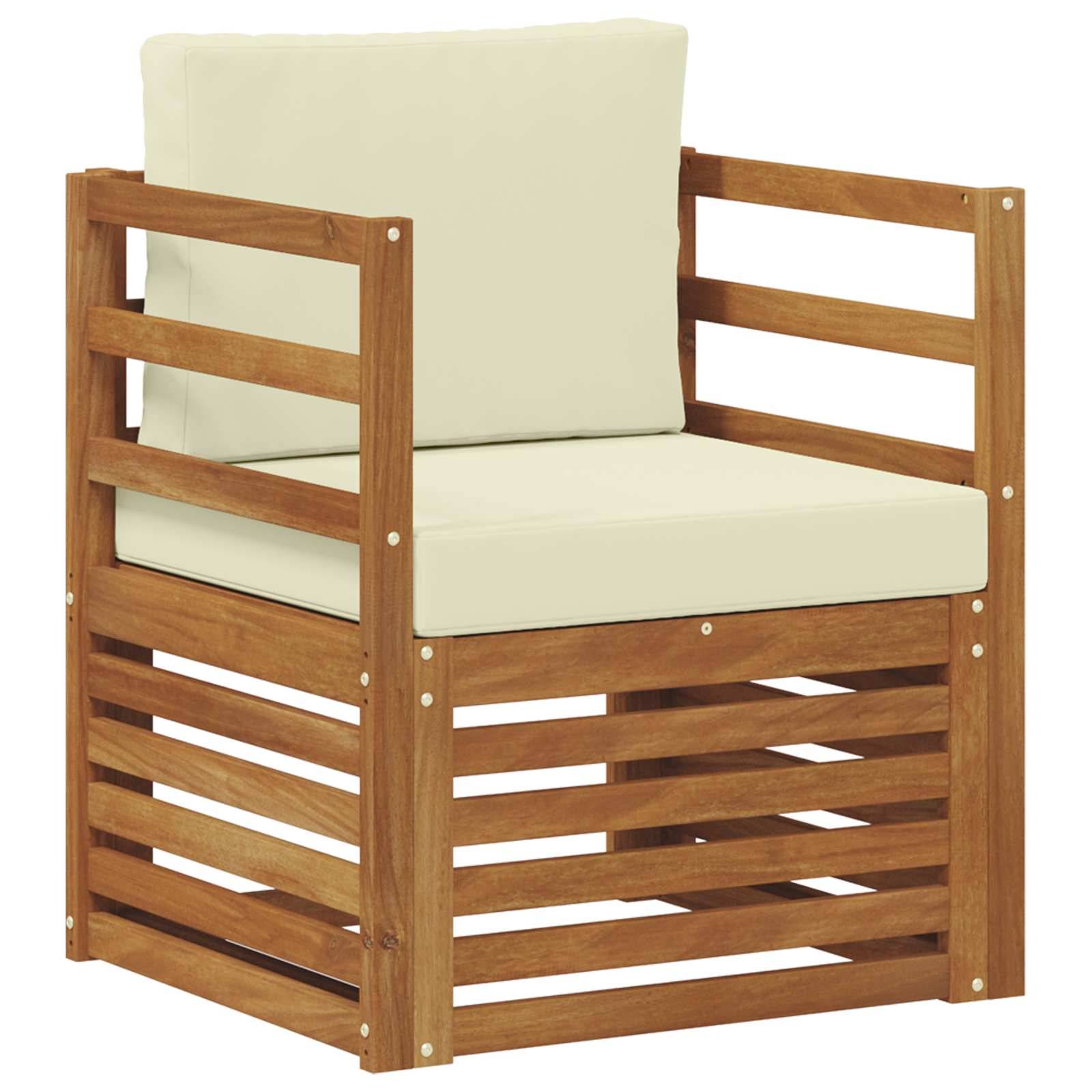 vidaXL Outdoor-Sofagarnitur Massives Akazienholz und Polyester Natur