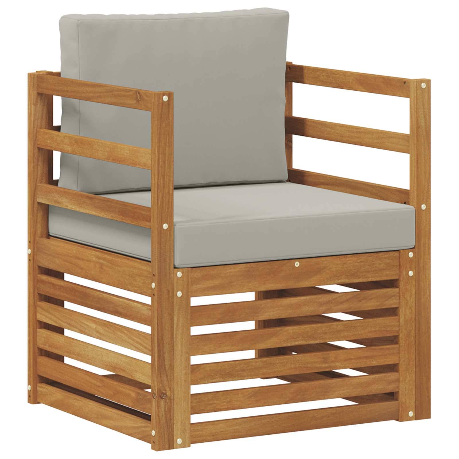 vidaXL Outdoor-Sofagarnitur Massives Akazienholz und Polyester Natur