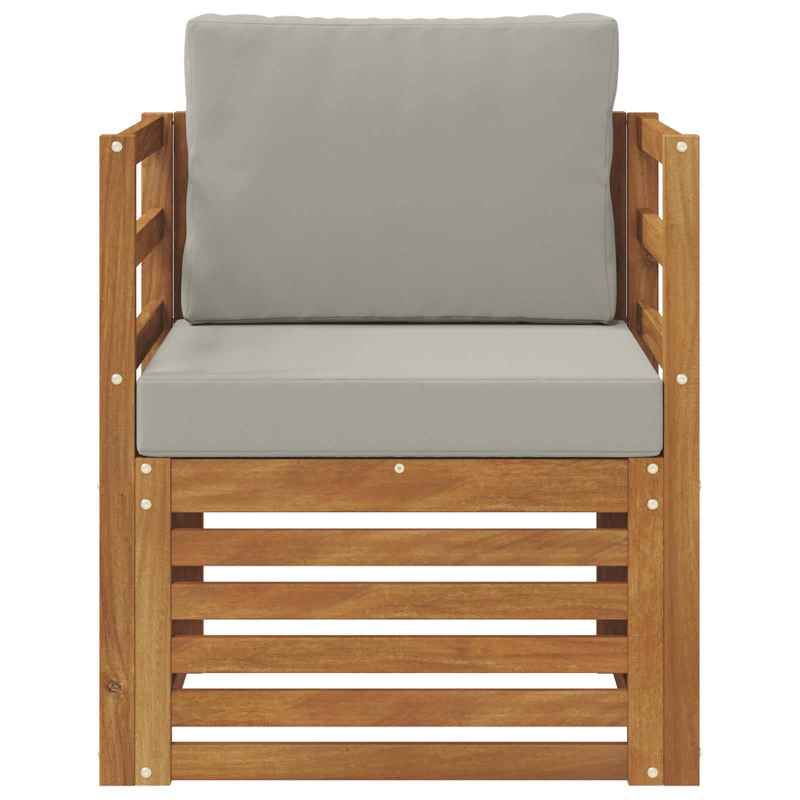 vidaXL Outdoor-Sofagarnitur Massives Akazienholz und Polyester Natur