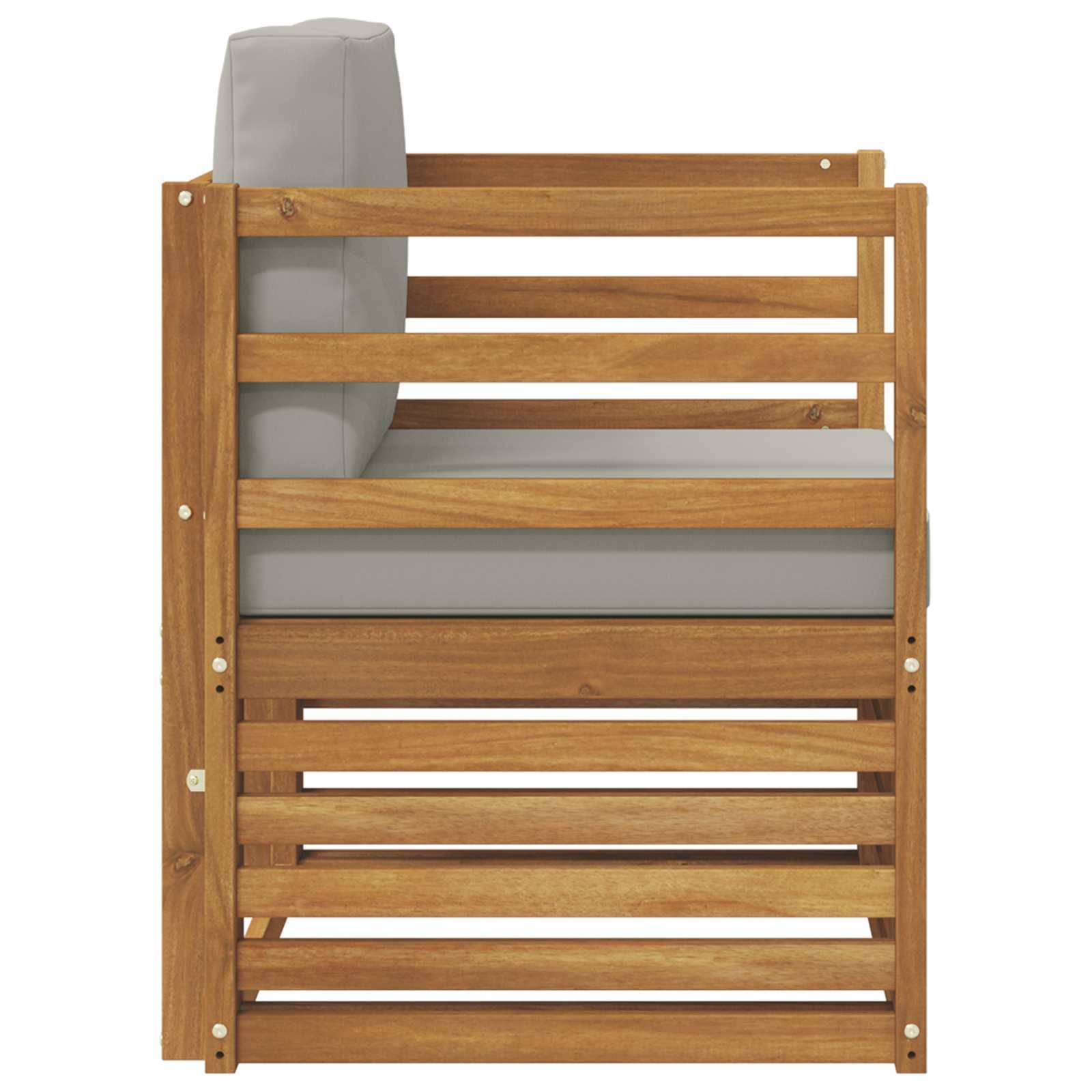 vidaXL Outdoor-Sofagarnitur Massives Akazienholz und Polyester Natur