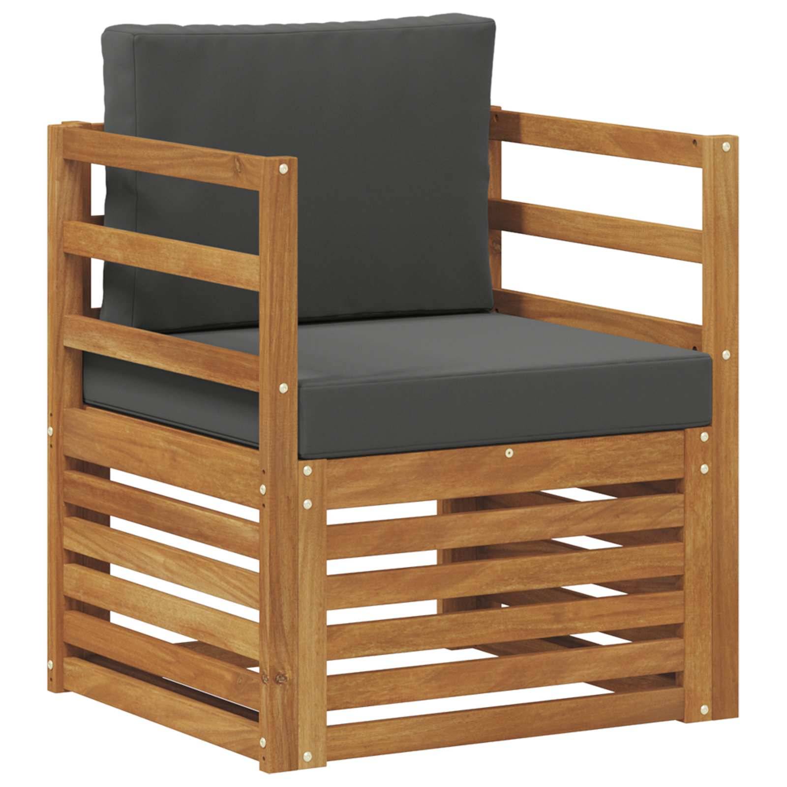 vidaXL Outdoor-Sofagarnitur Massives Akazienholz und Polyester Natur