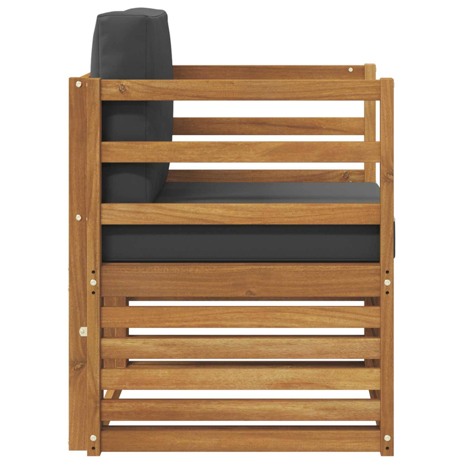 vidaXL Outdoor-Sofagarnitur Massives Akazienholz und Polyester Natur