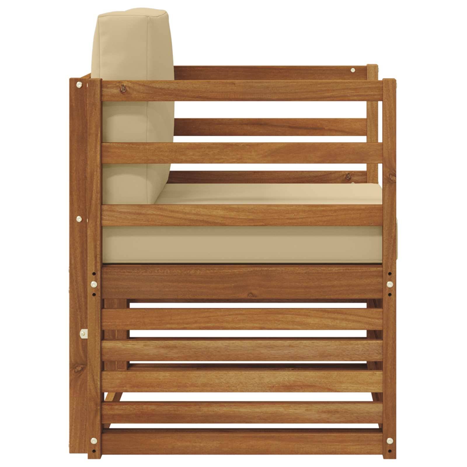 vidaXL Outdoor-Sofagarnitur Massives Akazienholz und Polyester Natur