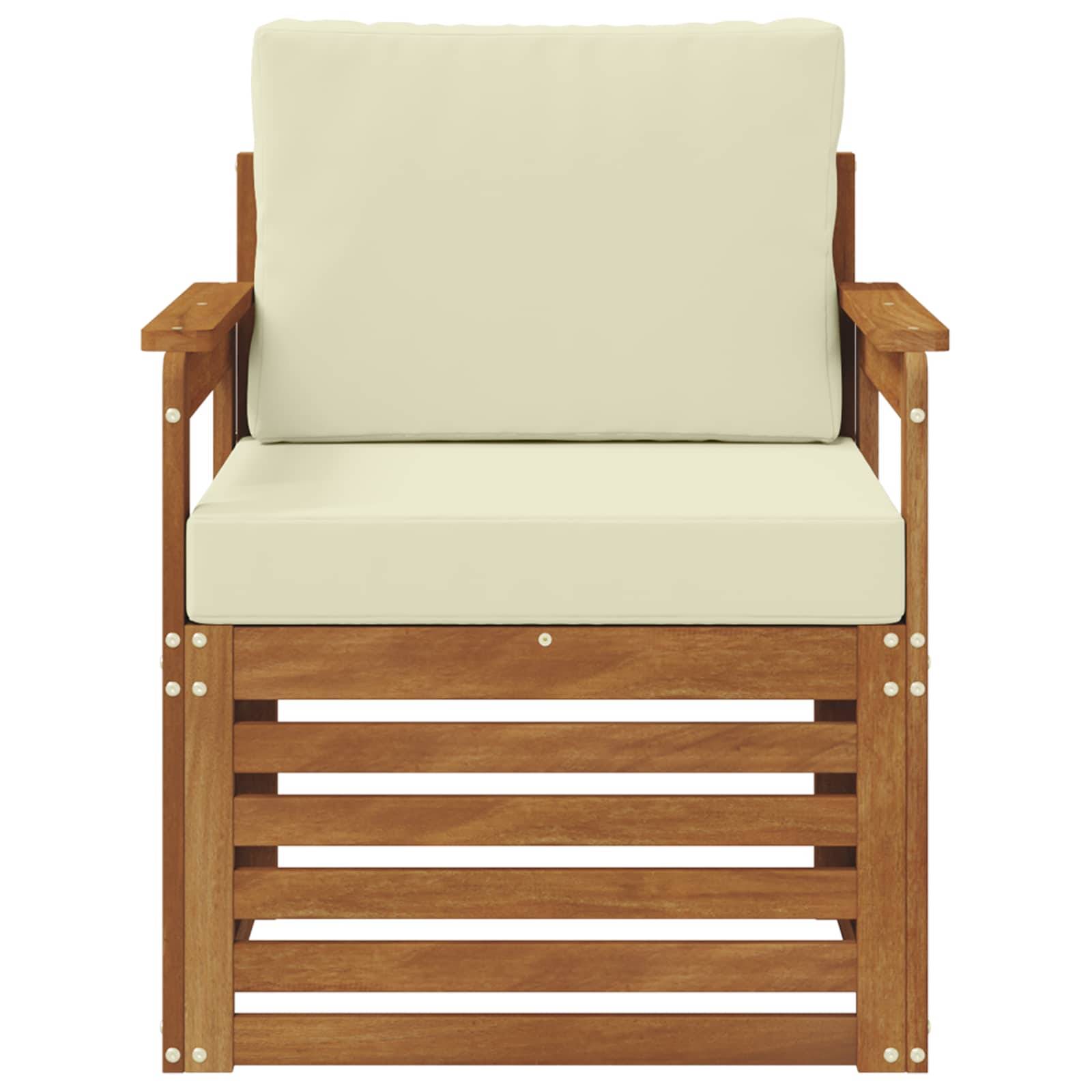 vidaXL Outdoor-Sofagarnitur Massives Akazienholz und Polyester Natur