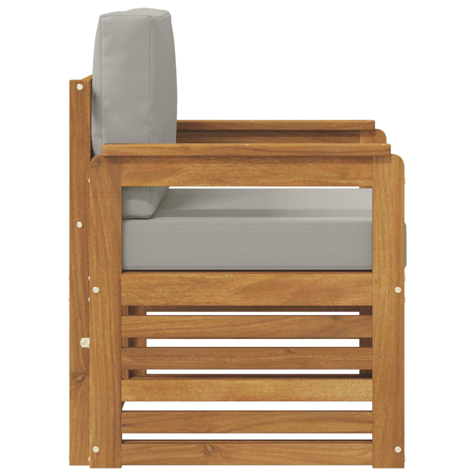 vidaXL Outdoor-Sofagarnitur Massives Akazienholz und Polyester Natur