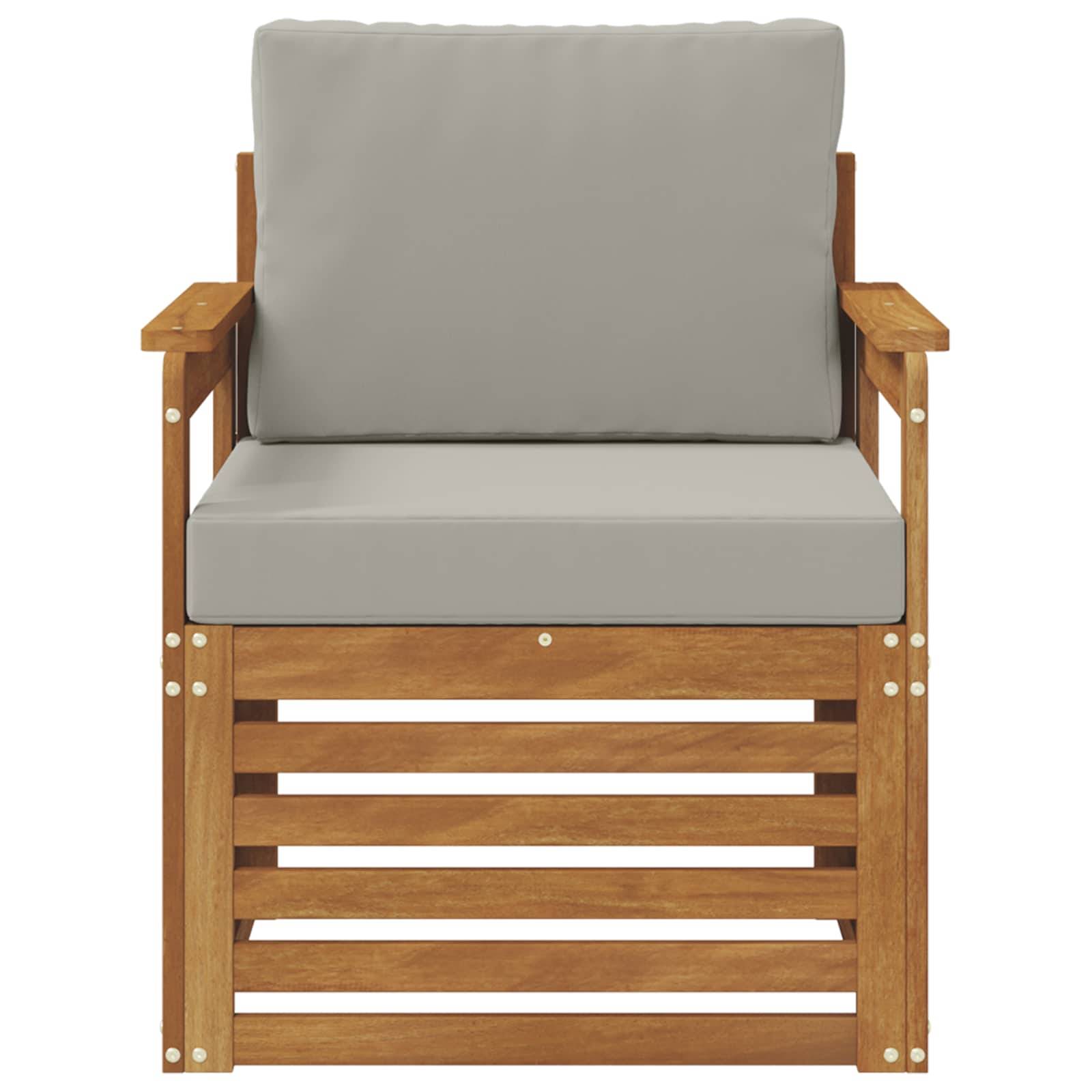 vidaXL Outdoor-Sofagarnitur Massives Akazienholz und Polyester Natur