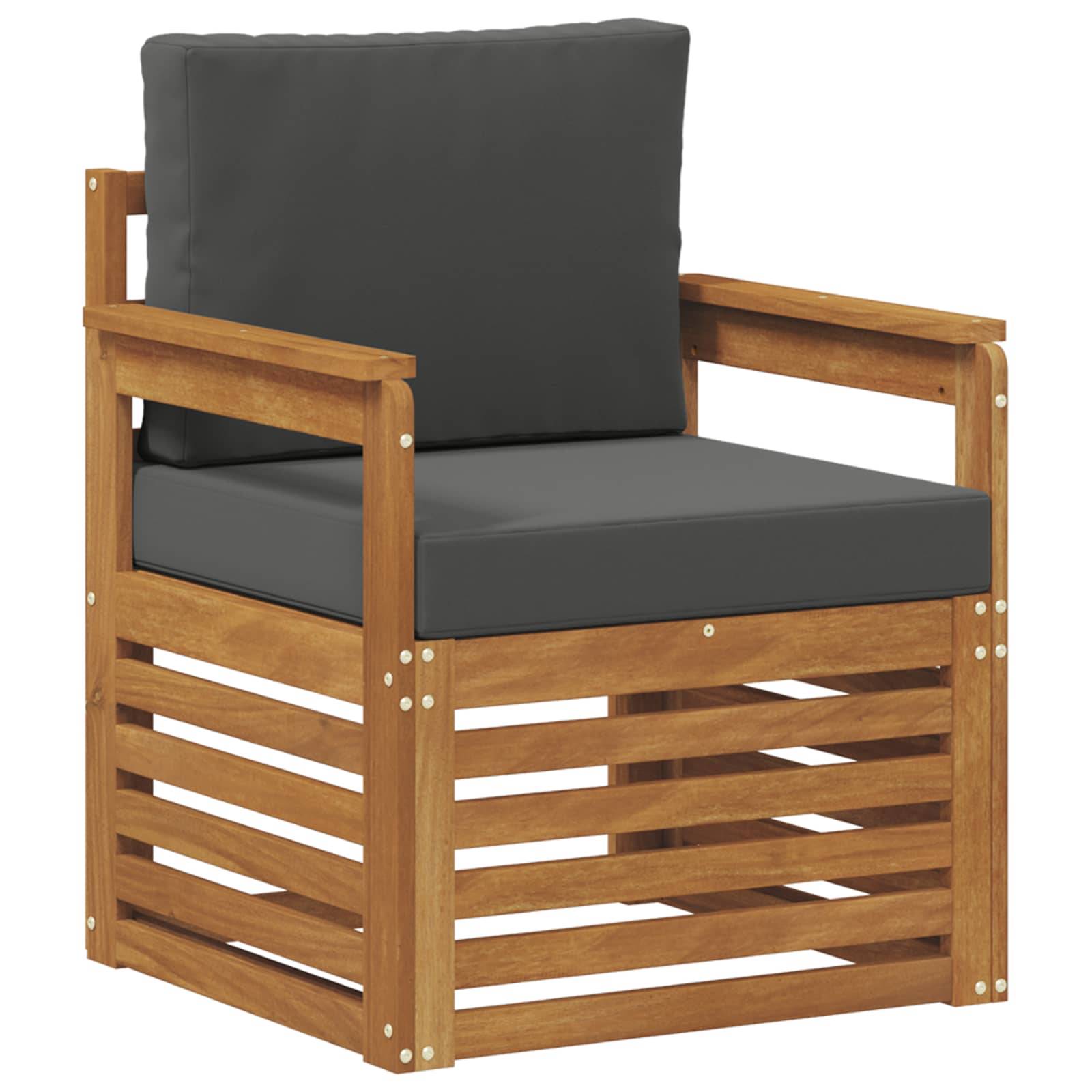 vidaXL Outdoor-Sofagarnitur Massives Akazienholz und Polyester Natur