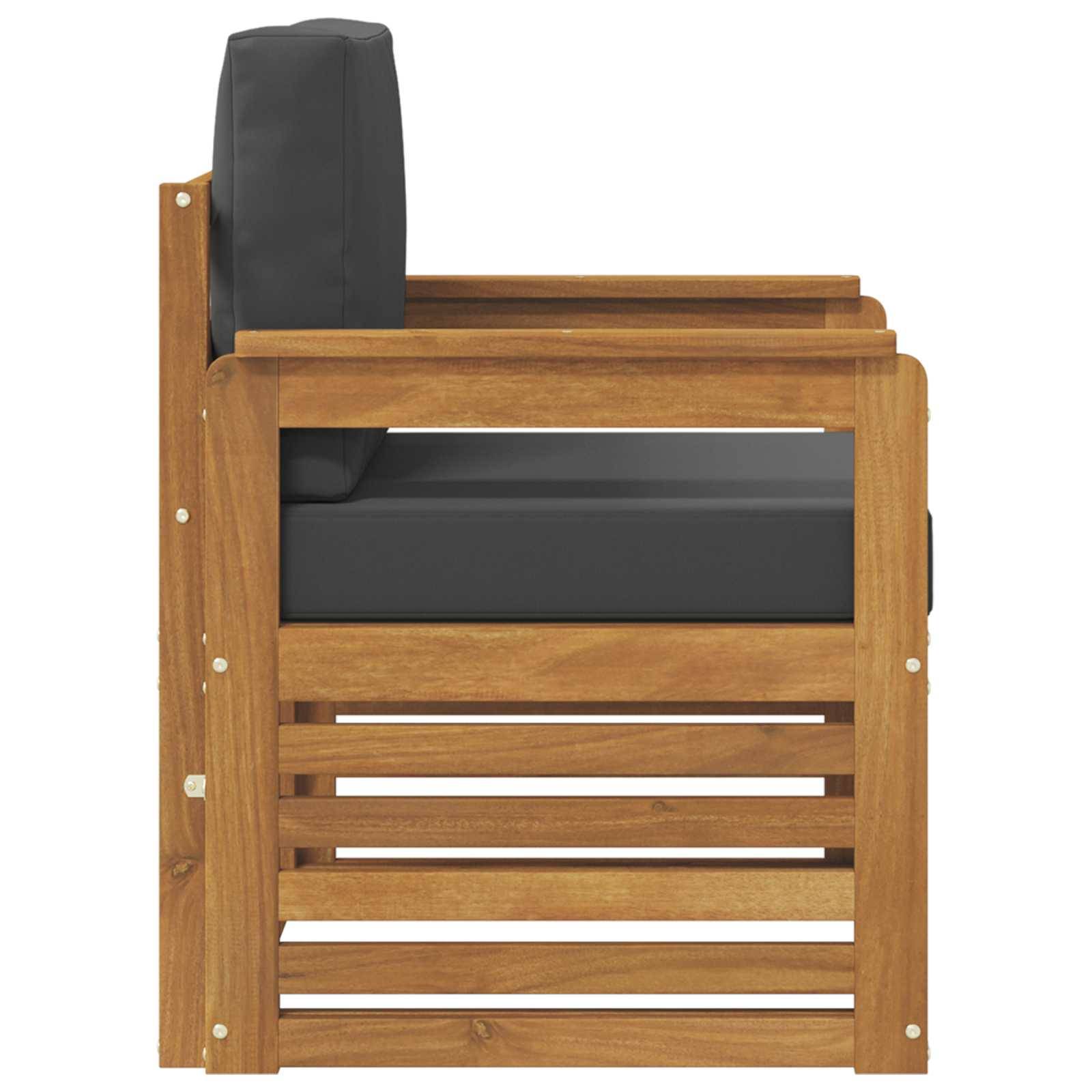 vidaXL Outdoor-Sofagarnitur Massives Akazienholz und Polyester Natur