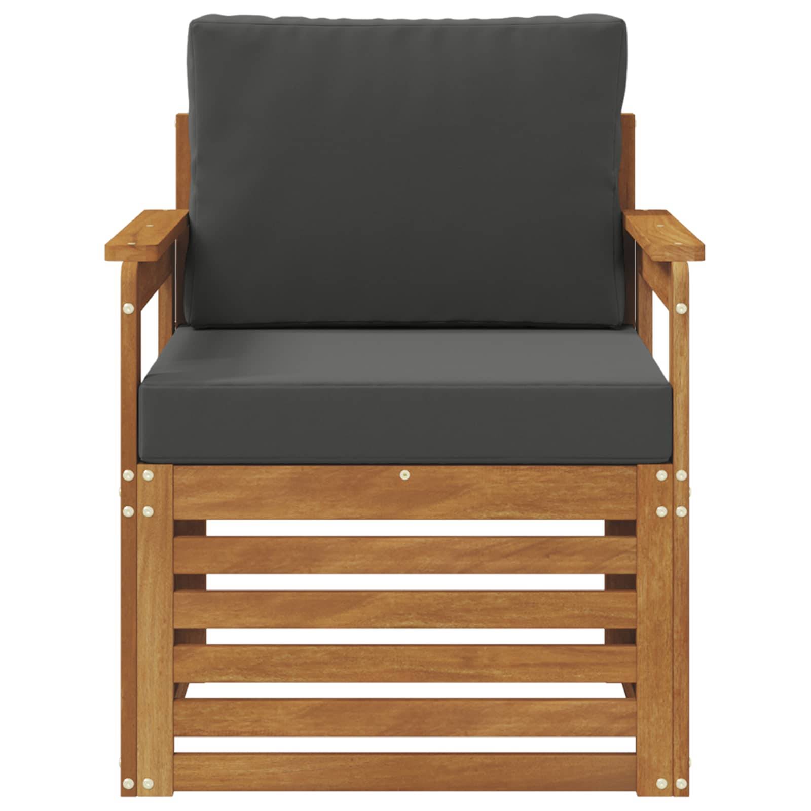 vidaXL Outdoor-Sofagarnitur Massives Akazienholz und Polyester Natur
