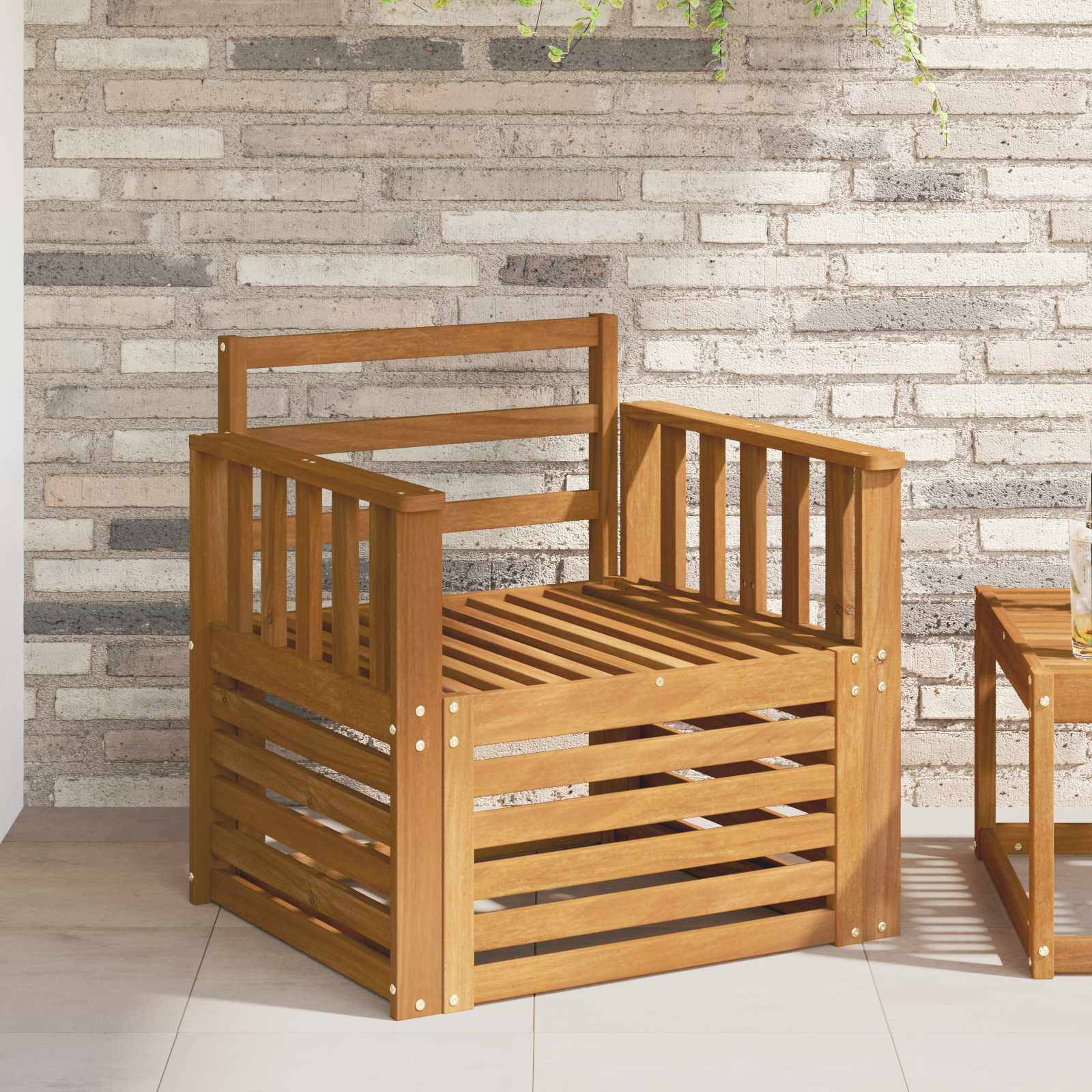 vidaXL Outdoor-Sofagarnitur Natur 71 x 63 x 73 cm Massivholz Akazie
