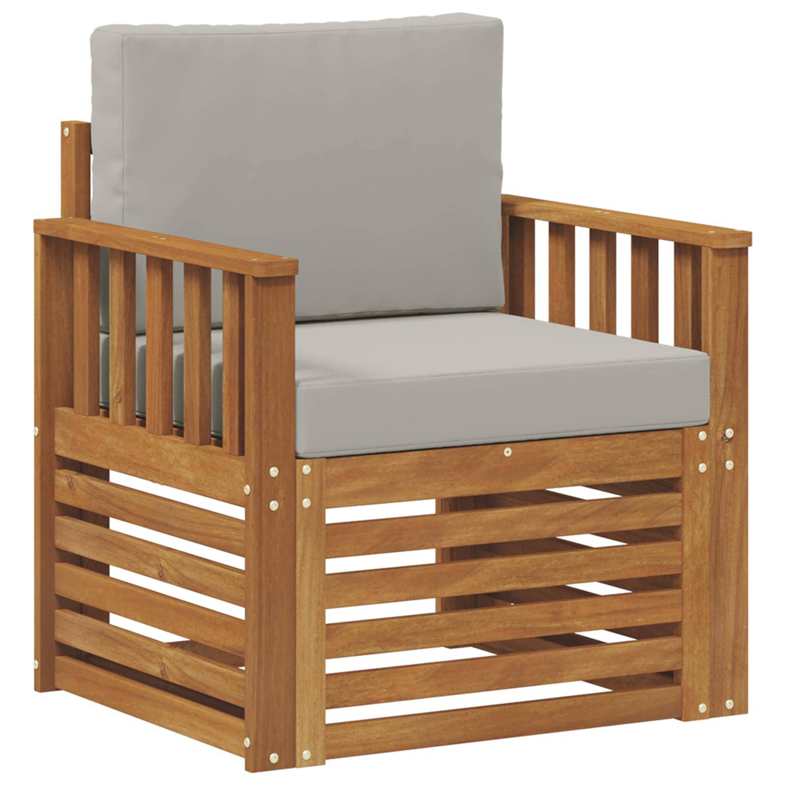 vidaXL Outdoor-Sofagarnitur Massives Akazienholz und Polyester Natur