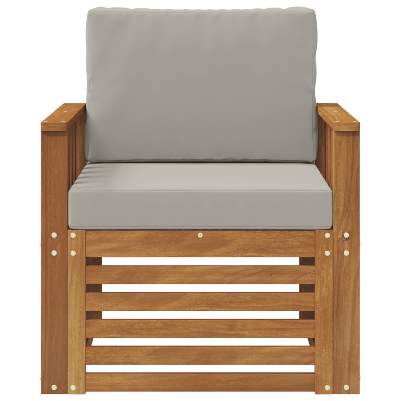 vidaXL Outdoor-Sofagarnitur Massives Akazienholz und Polyester Natur