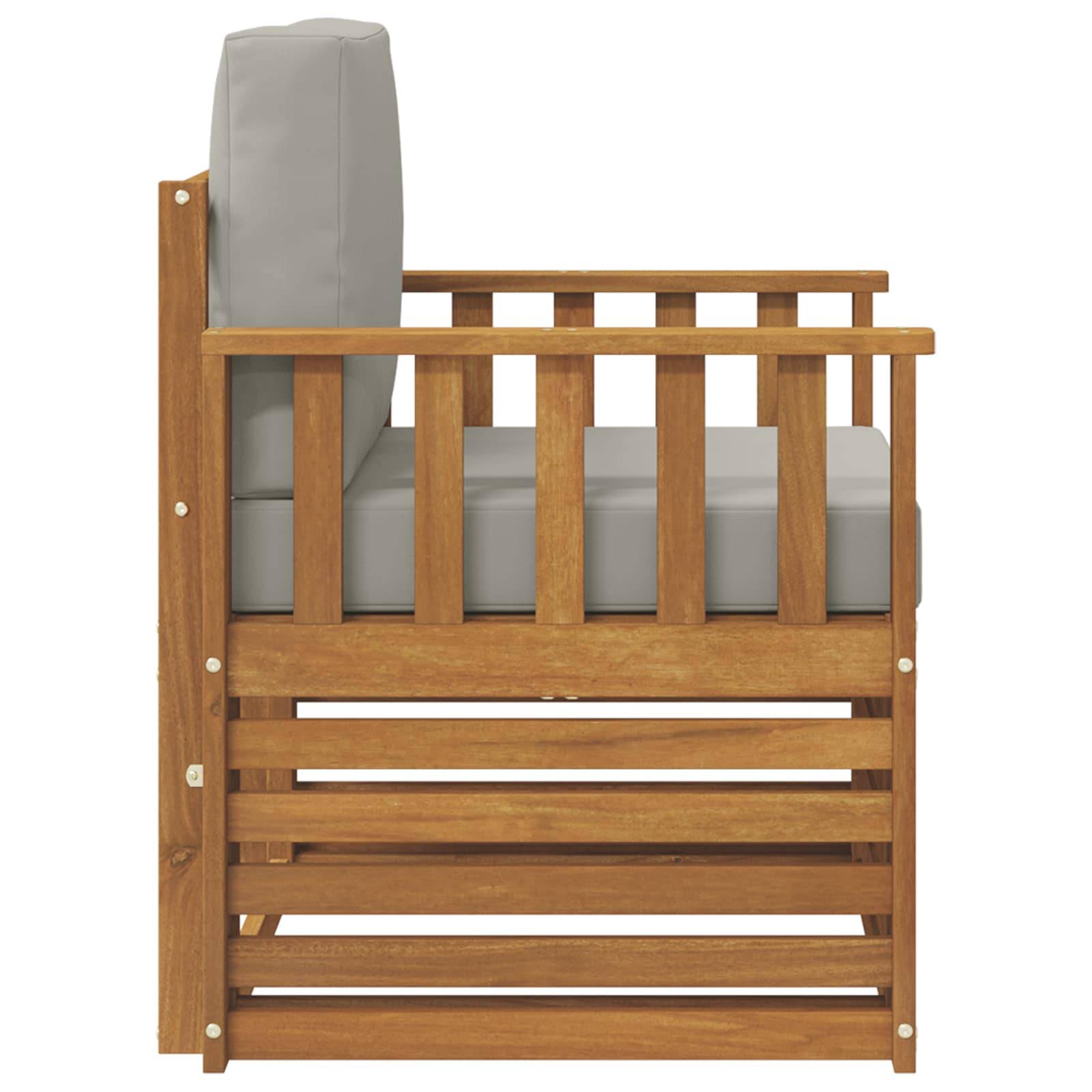 vidaXL Outdoor-Sofagarnitur Massives Akazienholz und Polyester Natur