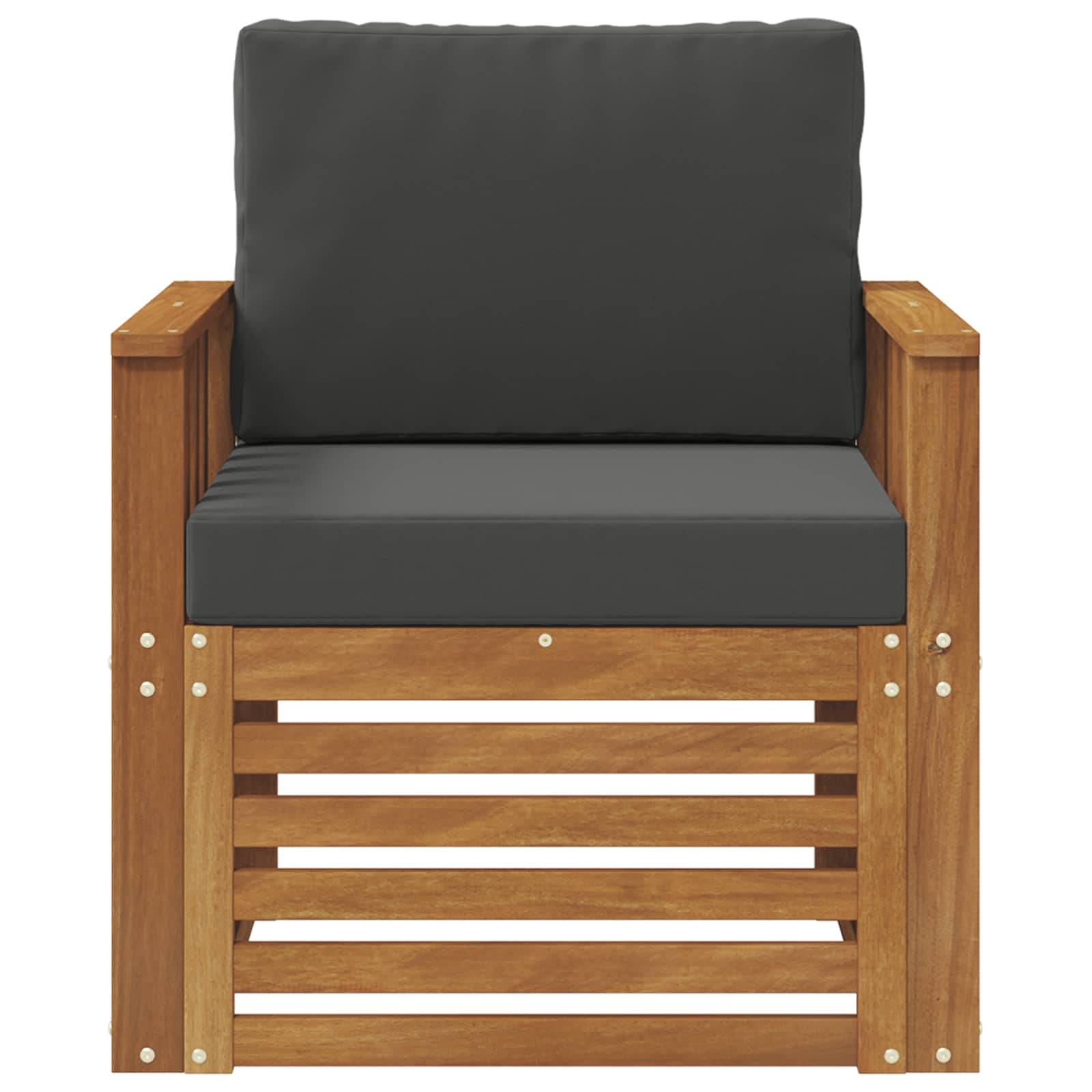 vidaXL Outdoor-Sofagarnitur Massives Akazienholz und Polyester Natur