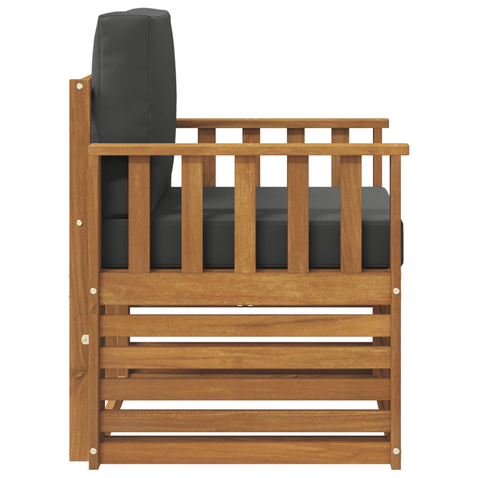 vidaXL Outdoor-Sofagarnitur Massives Akazienholz und Polyester Natur