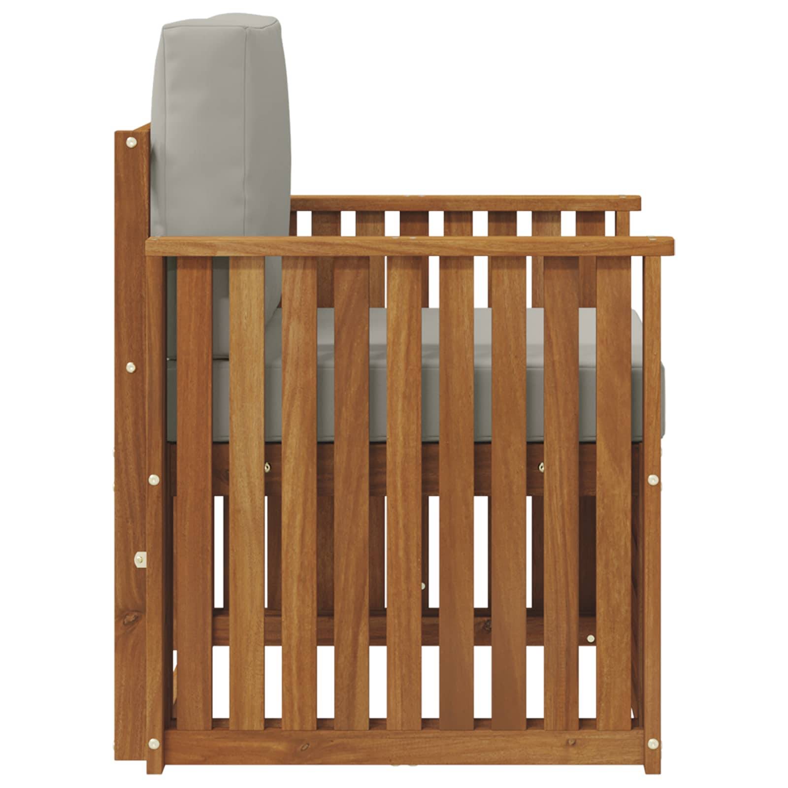 vidaXL Outdoor-Sofagarnitur Massives Akazienholz und Polyester Natur