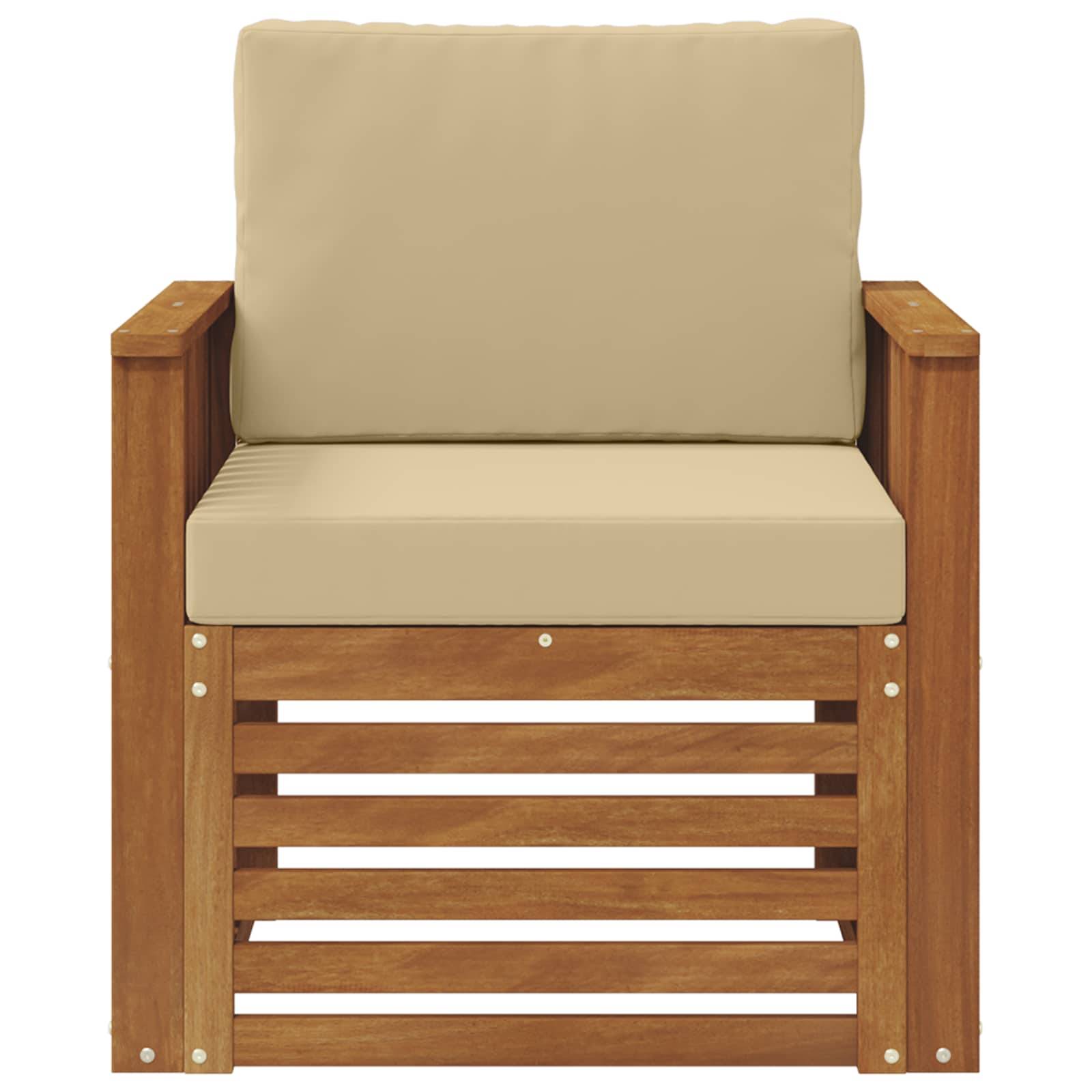vidaXL Outdoor-Sofagarnitur Massives Akazienholz und Polyester Natur