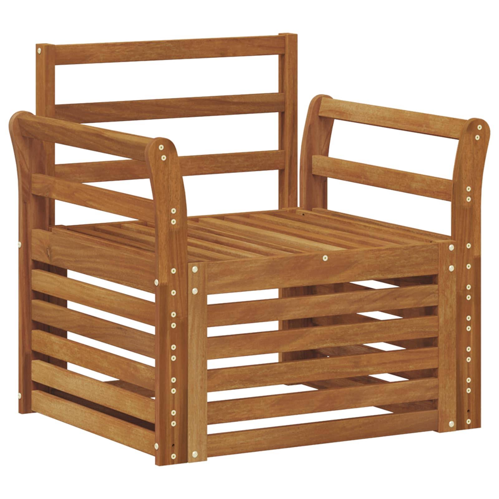 vidaXL Outdoor-Sofagarnitur Natur 75,5 x 63 x 73 cm Massivholz Akazie